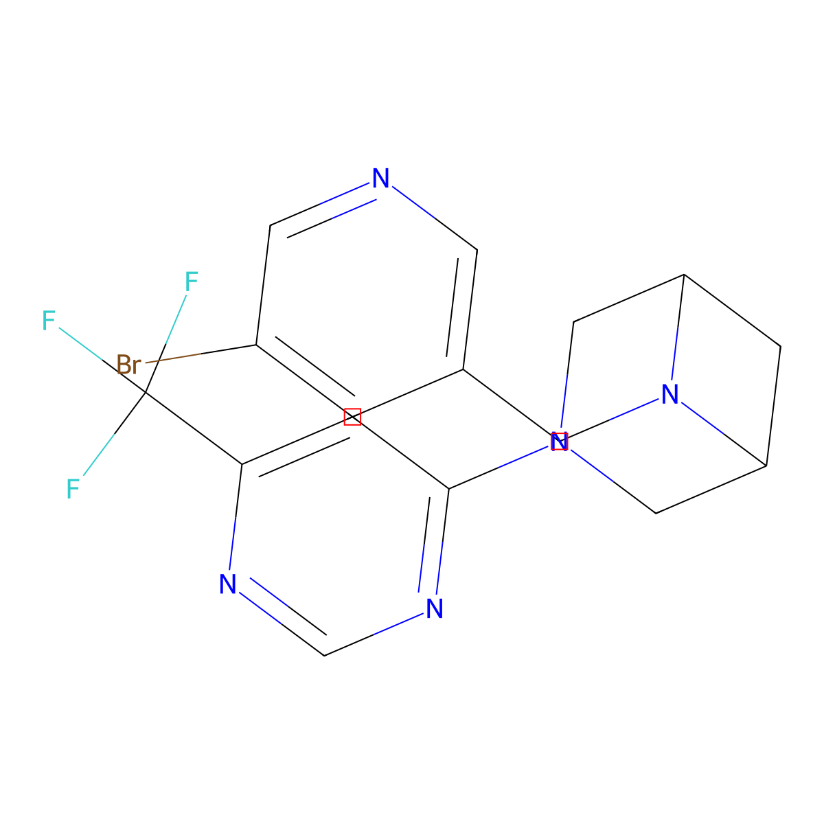 6-[(5-Bromopyridin-3-yl)methyl]-3-[6-(trifluoromethyl)pyrimidin-4-yl]-3,6-diazabicyclo[3.1.1]heptane molecular structure, CAS 3054630-60-0