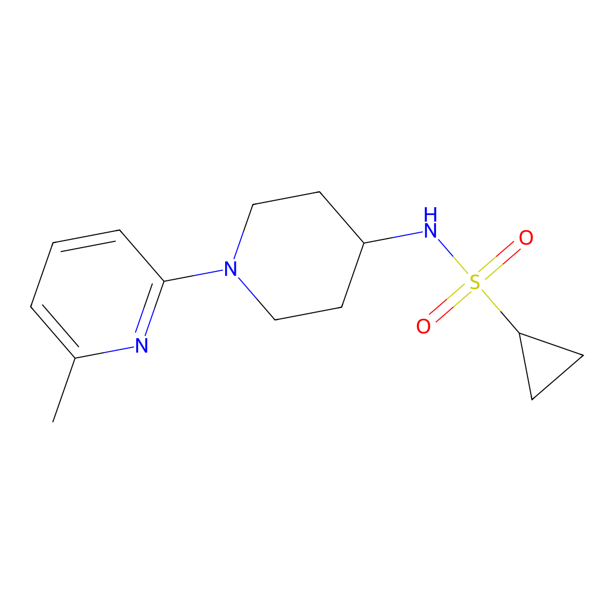 N-[1-(6-methylpyridin-2-yl)piperidin-4-yl]cyclopropanesulfonamide molecular structure, CAS 3054630-63-3