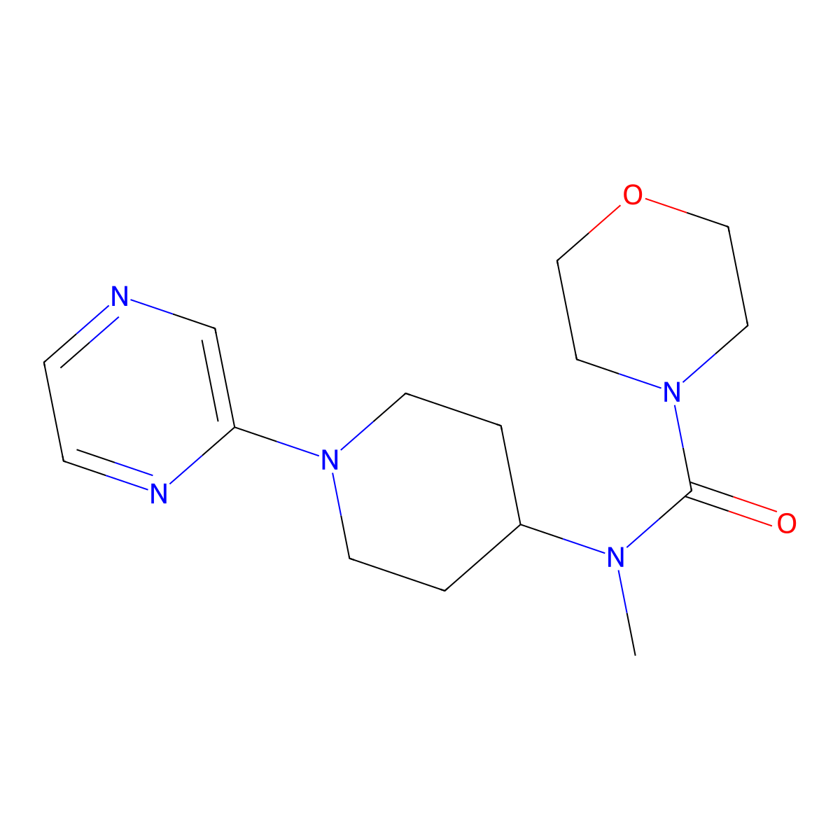 N-methyl-N-[1-(pyrazin-2-yl)piperidin-4-yl]morpholine-4-carboxamide molecular structure, CAS 3054630-74-6