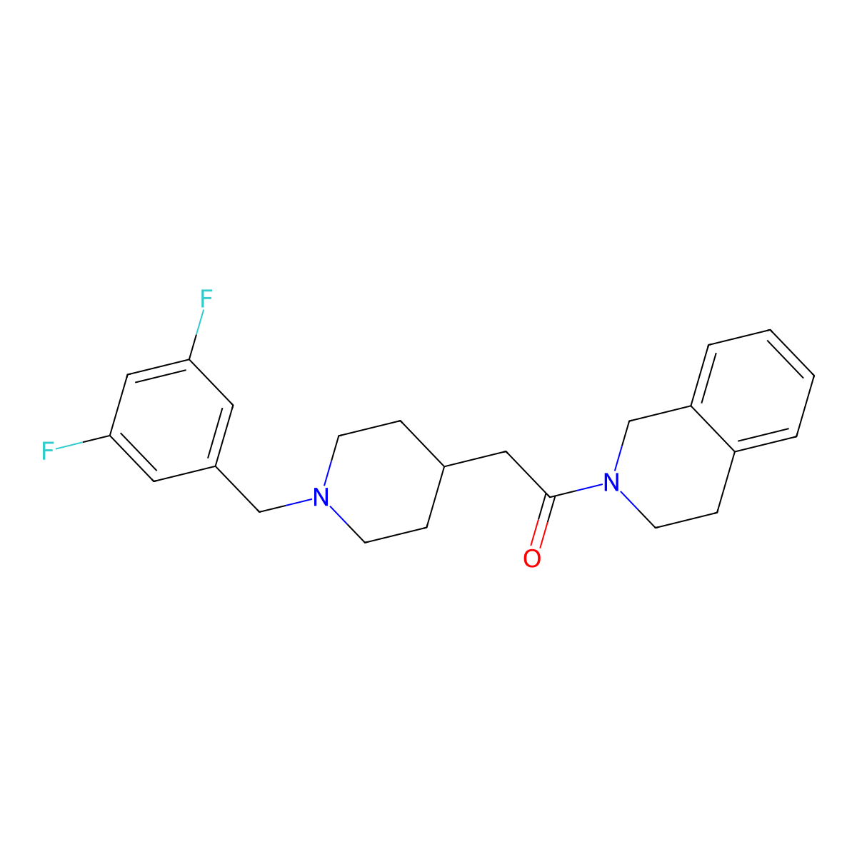 2-{1-[(3,5-Difluorophenyl)methyl]piperidin-4-yl}-1-(1,2,3,4-tetrahydroisoquinolin-2-yl)ethan-1-one molecular structure, CAS 3054630-76-8
