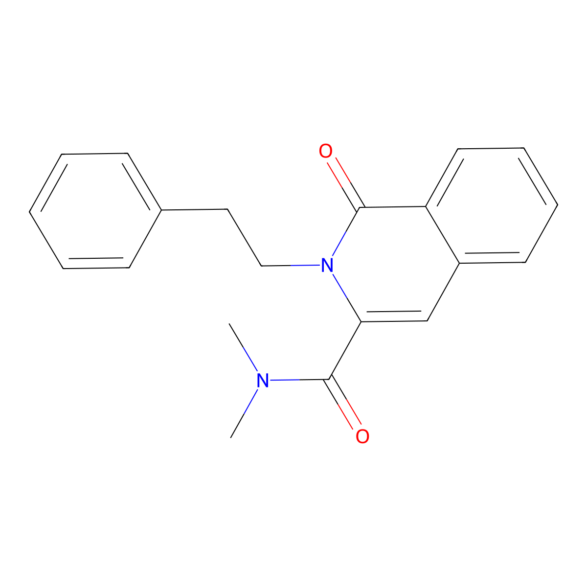 N,N-dimethyl-1-oxo-2-(2-phenylethyl)-1,2-dihydroisoquinoline-3-carboxamide molecular structure, CAS 3054630-81-5