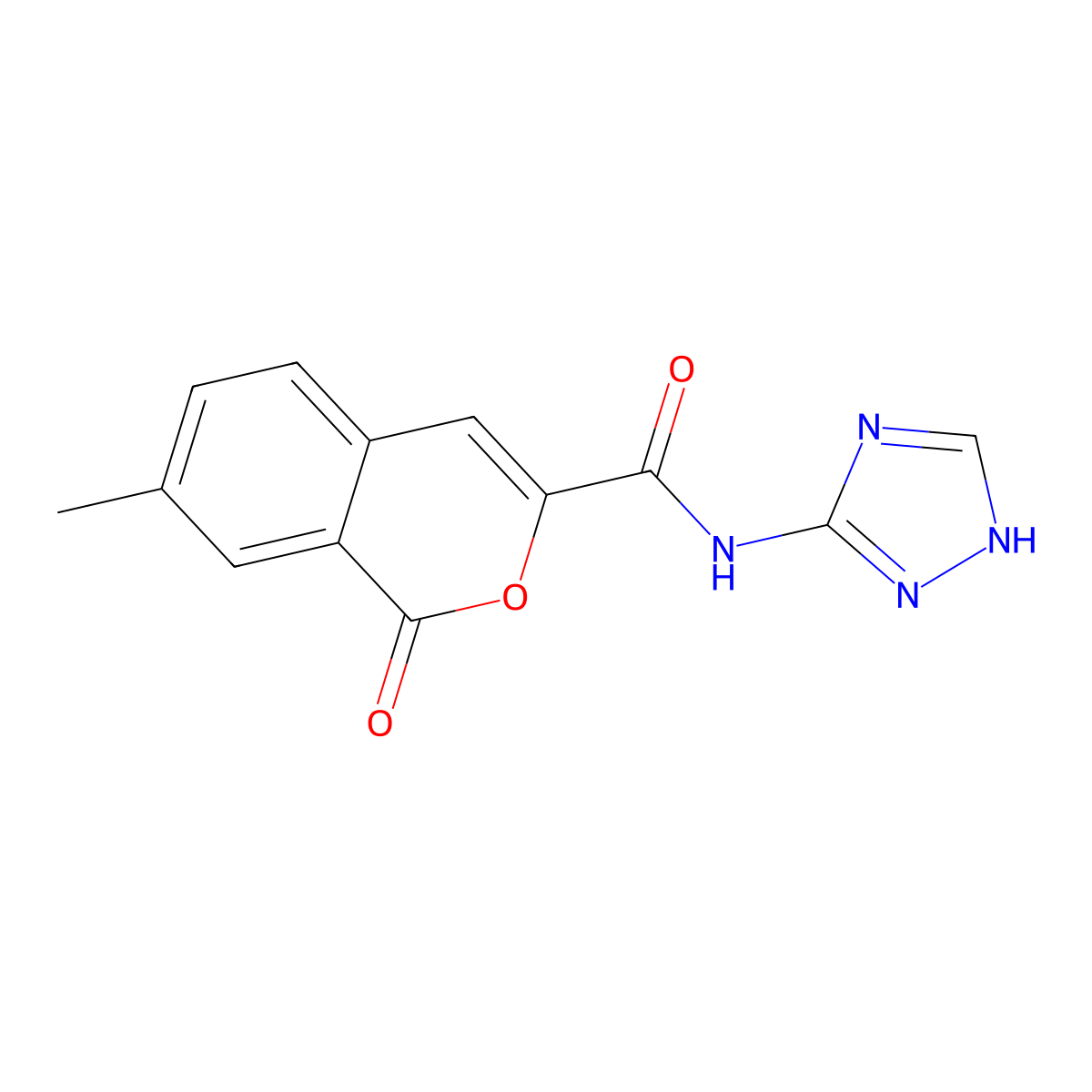 7-methyl-1-oxo-N-(1H-1,2,4-triazol-3-yl)-1H-isochromene-3-carboxamide molecular structure, CAS 3054630-97-3