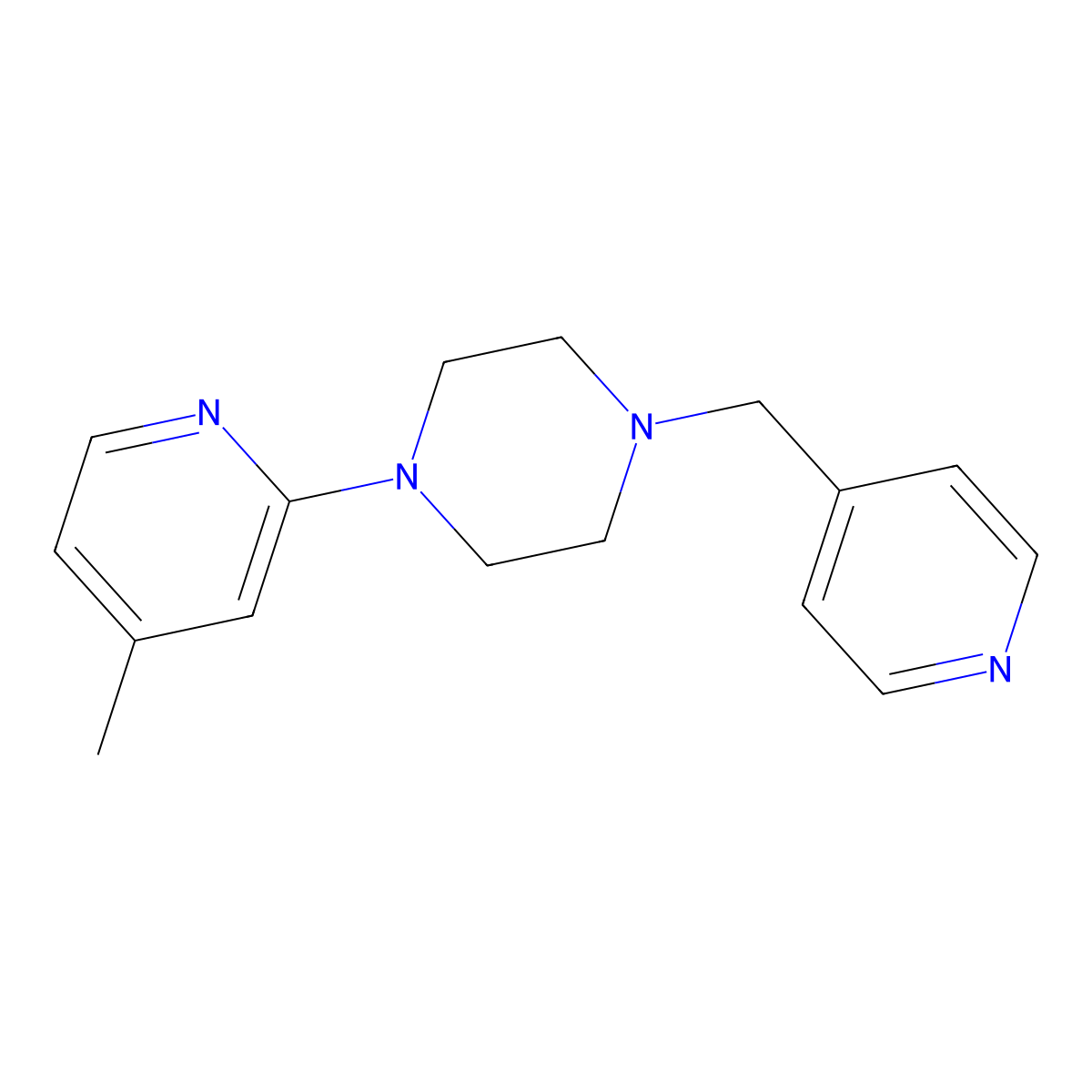 1-(4-Methylpyridin-2-yl)-4-[(pyridin-4-yl)methyl]piperazine molecular structure, CAS 3054631-02-3