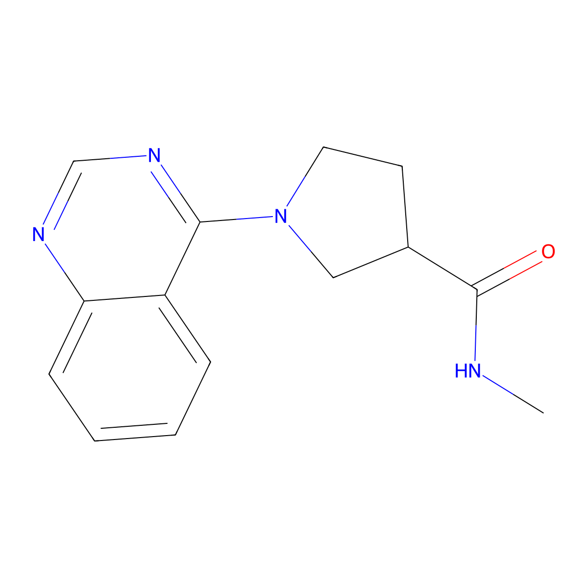 N-methyl-1-(quinazolin-4-yl)pyrrolidine-3-carboxamide molecular structure, CAS 3054631-11-4