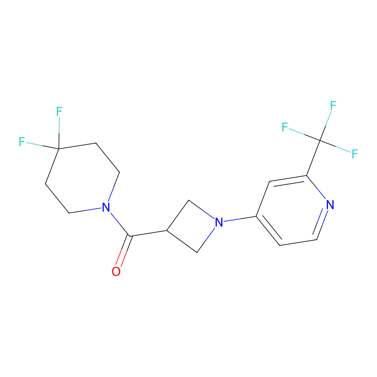4-[3-(4,4-Difluoropiperidine-1-carbonyl)azetidin-1-yl]-2-(trifluoromethyl)pyridine molecular structure, CAS 3054631-20-5