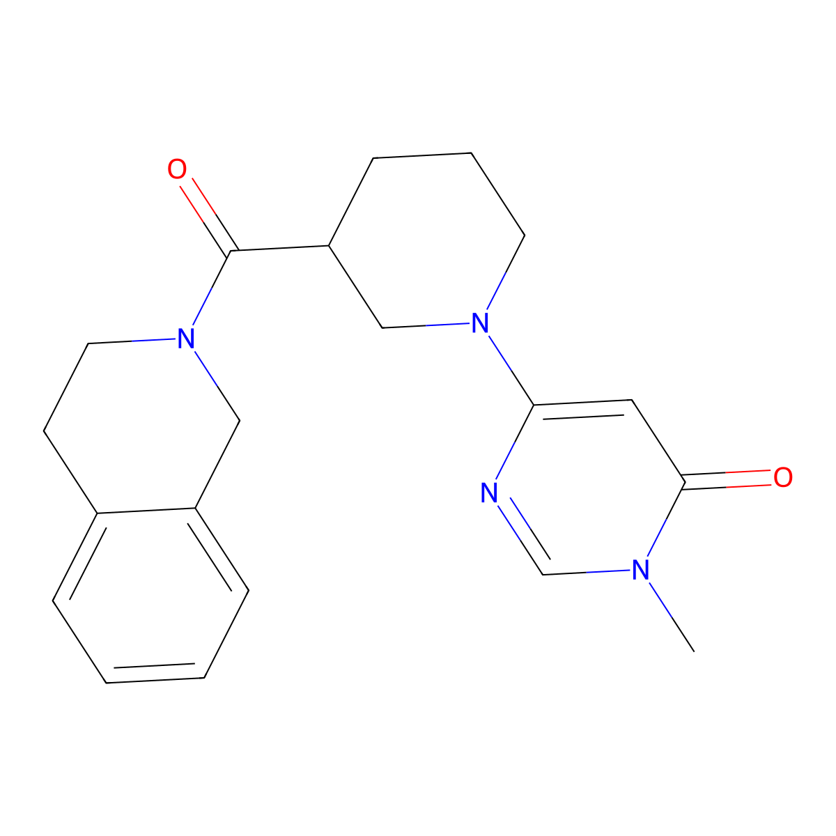 3-Methyl-6-[3-(1,2,3,4-tetrahydroisoquinoline-2-carbonyl)piperidin-1-yl]-3,4-dihydropyrimidin-4-one molecular structure, CAS 3054631-35-2