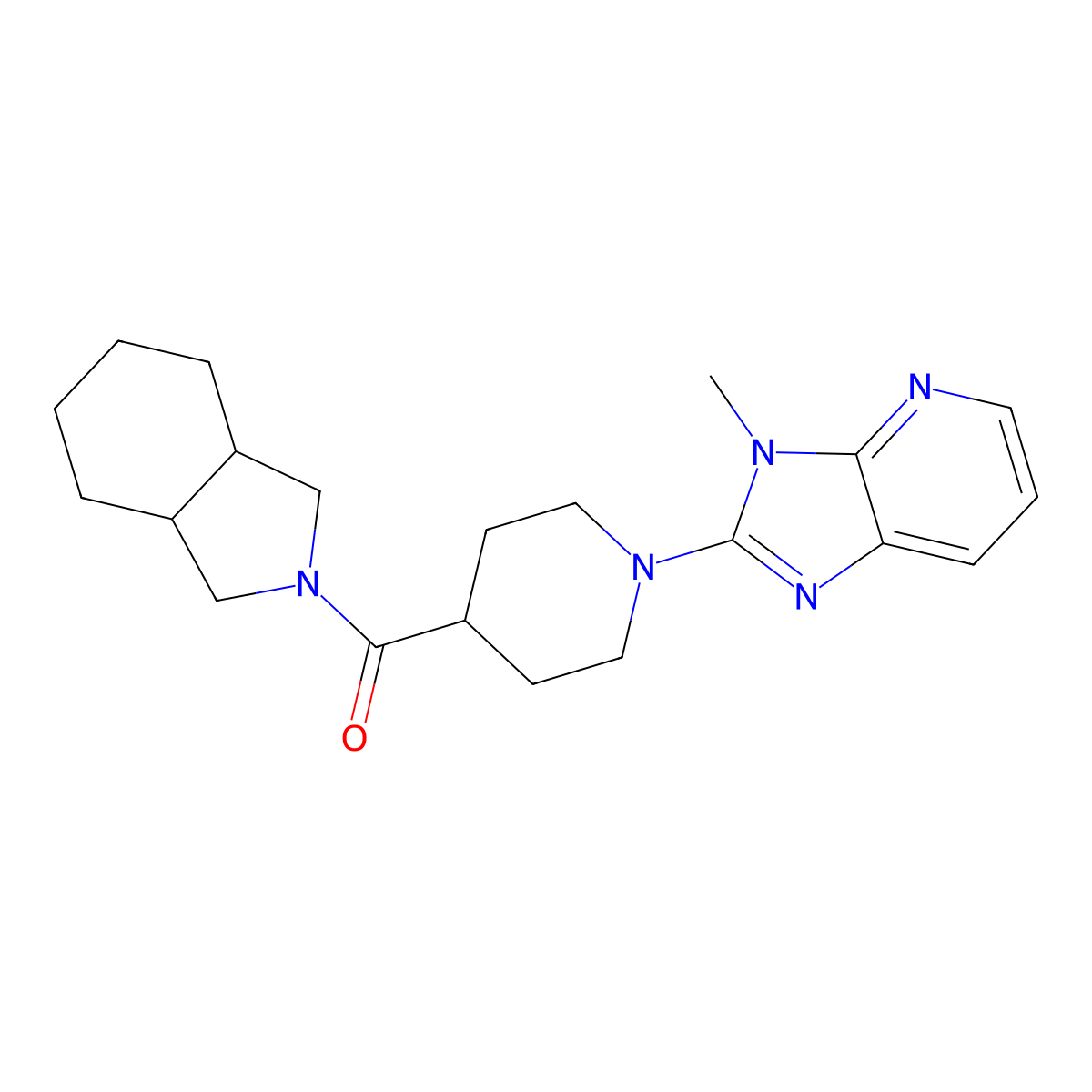 2-(1-{3-methyl-3H-imidazo[4,5-b]pyridin-2-yl}piperidine-4-carbonyl)-octahydro-1H-isoindole molecular structure, CAS 3054631-38-5