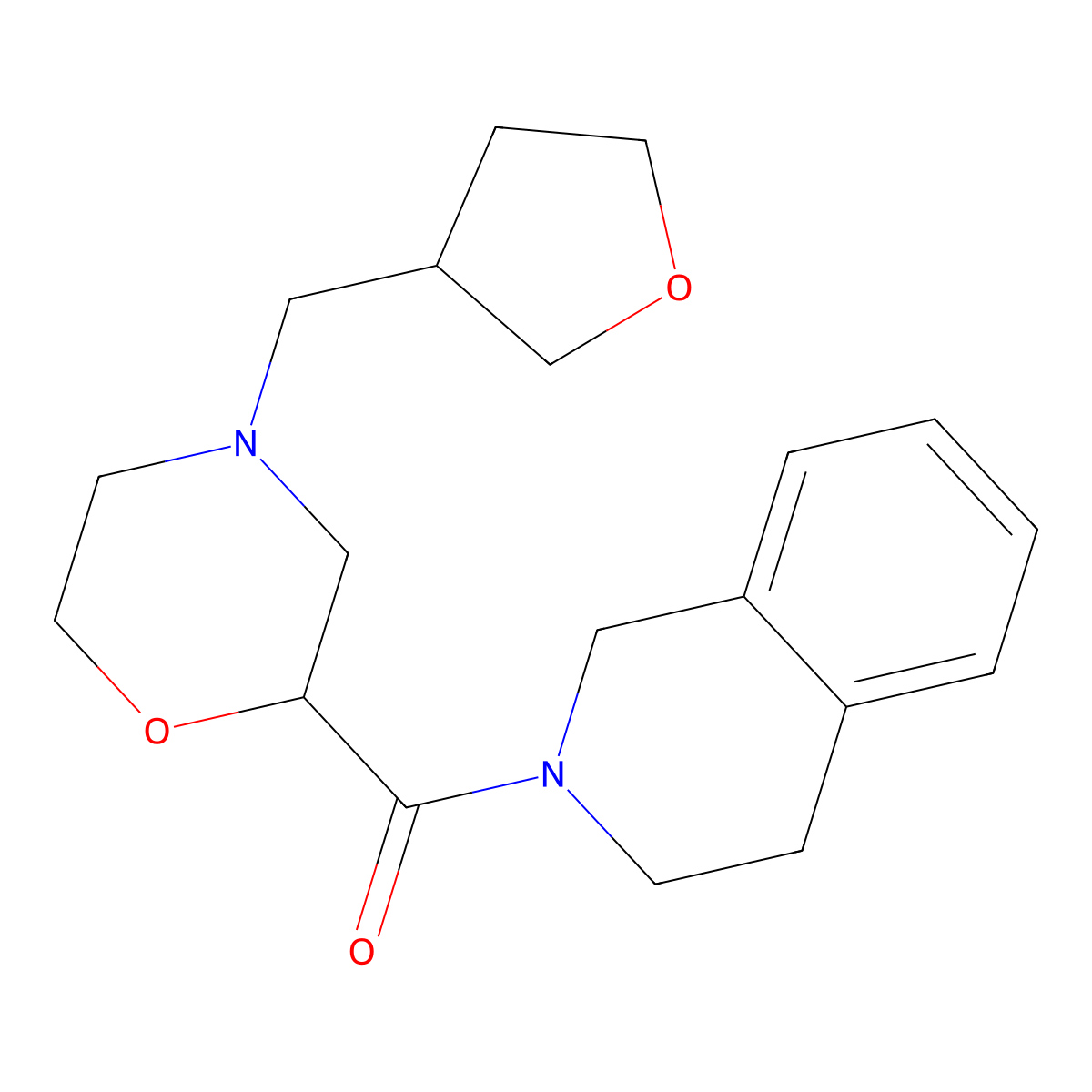 2-{4-[(Oxolan-3-yl)methyl]morpholine-2-carbonyl}-1,2,3,4-tetrahydroisoquinoline molecular structure, CAS 3054631-50-1