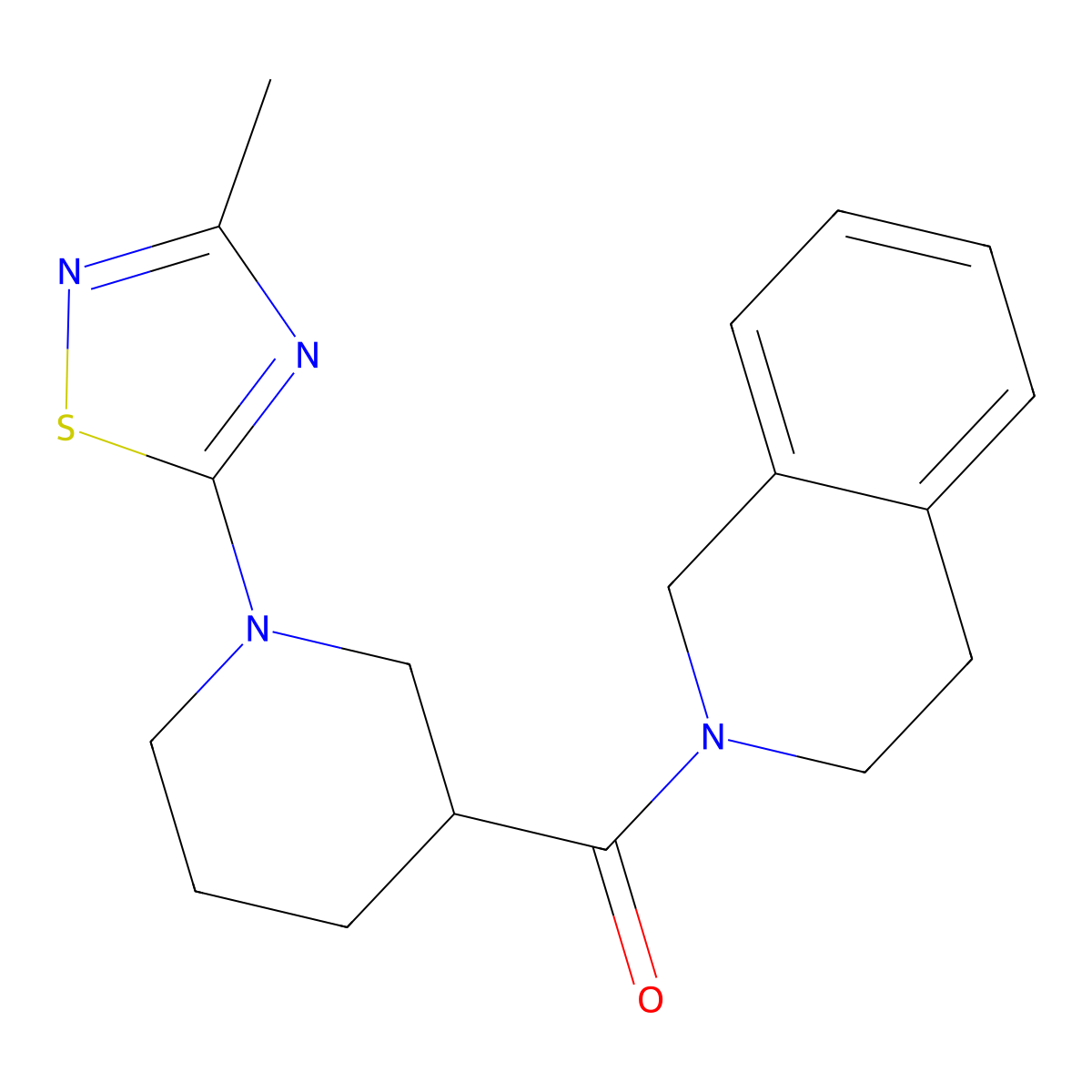 2-[1-(3-Methyl-1,2,4-thiadiazol-5-yl)piperidine-3-carbonyl]-1,2,3,4-tetrahydroisoquinoline molecular structure, CAS 3054631-62-5