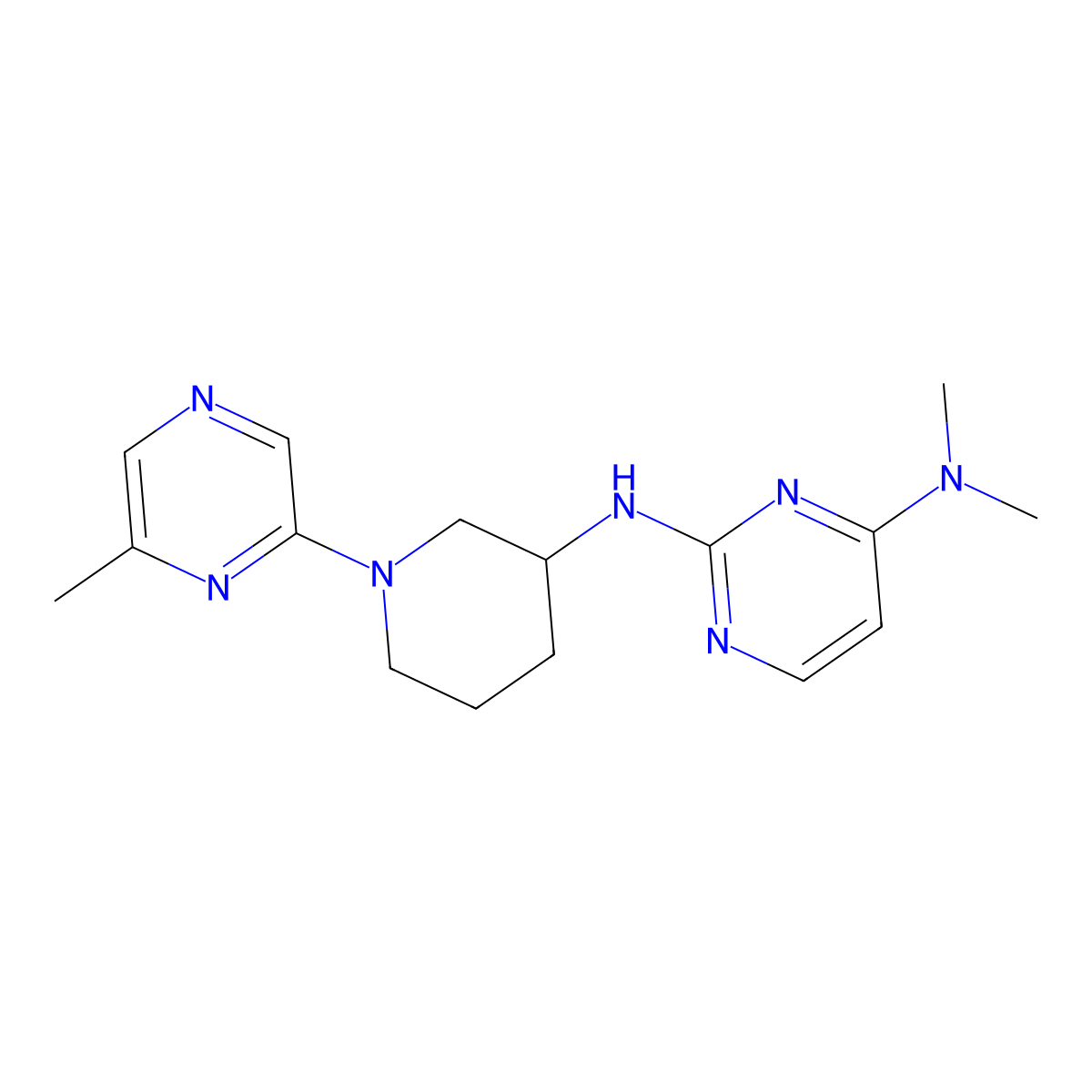 N4,N4-dimethyl-N2-[1-(6-methylpyrazin-2-yl)piperidin-3-yl]pyrimidine-2,4-diamine molecular structure, CAS 3054631-76-1