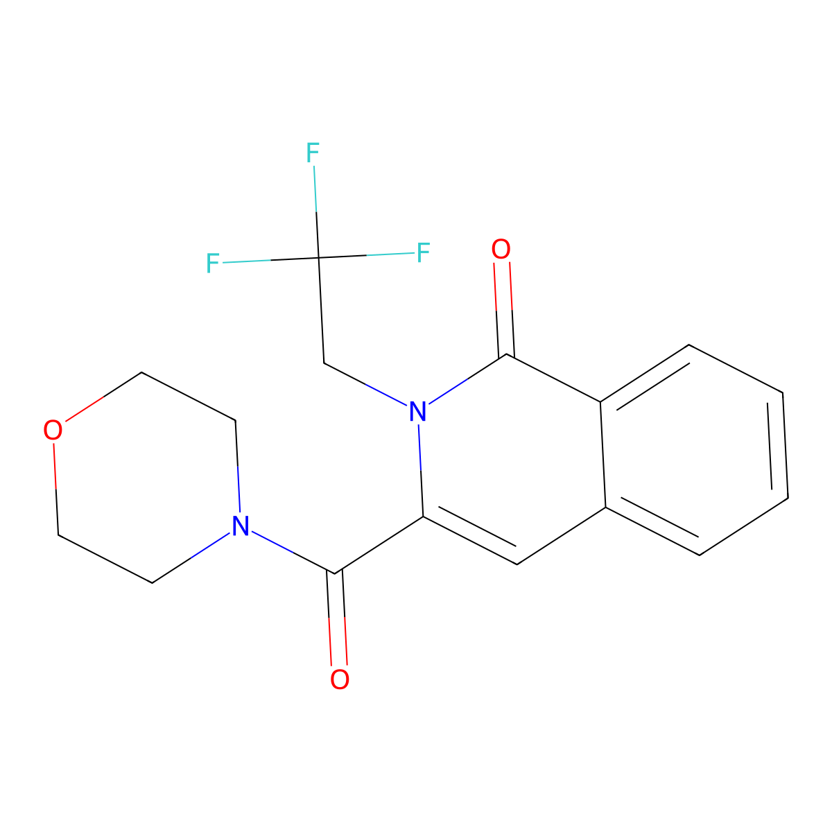 3-(Morpholine-4-carbonyl)-2-(2,2,2-trifluoroethyl)-1,2-dihydroisoquinolin-1-one molecular structure, CAS 3054631-92-1