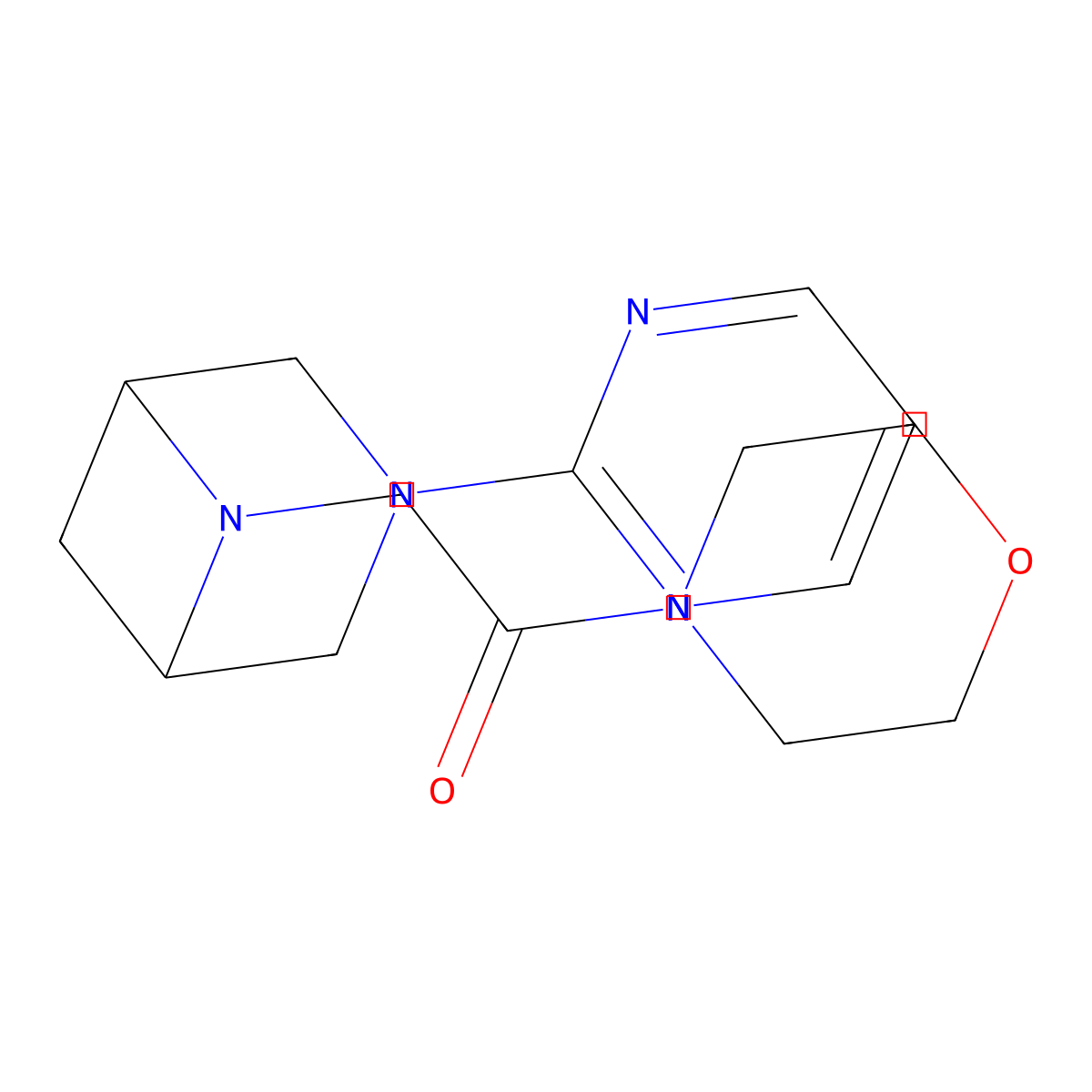 1-(Morpholin-4-yl)-2-[3-(pyrimidin-2-yl)-3,6-diazabicyclo[3.1.1]heptan-6-yl]ethan-1-one molecular structure, CAS 3054631-93-2