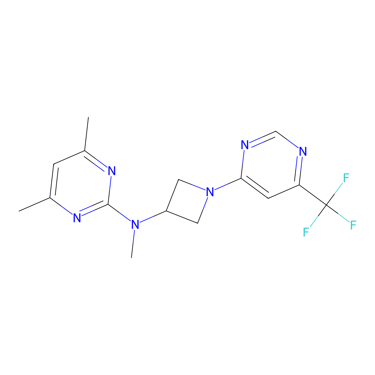N,4,6-trimethyl-N-{1-[6-(trifluoromethyl)pyrimidin-4-yl]azetidin-3-yl}pyrimidin-2-amine molecular structure, CAS 3054632-07-1