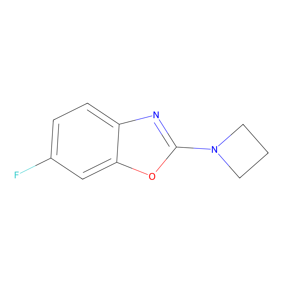 2-(Azetidin-1-yl)-6-fluoro-1,3-benzoxazole molecular structure, CAS 3054632-17-3
