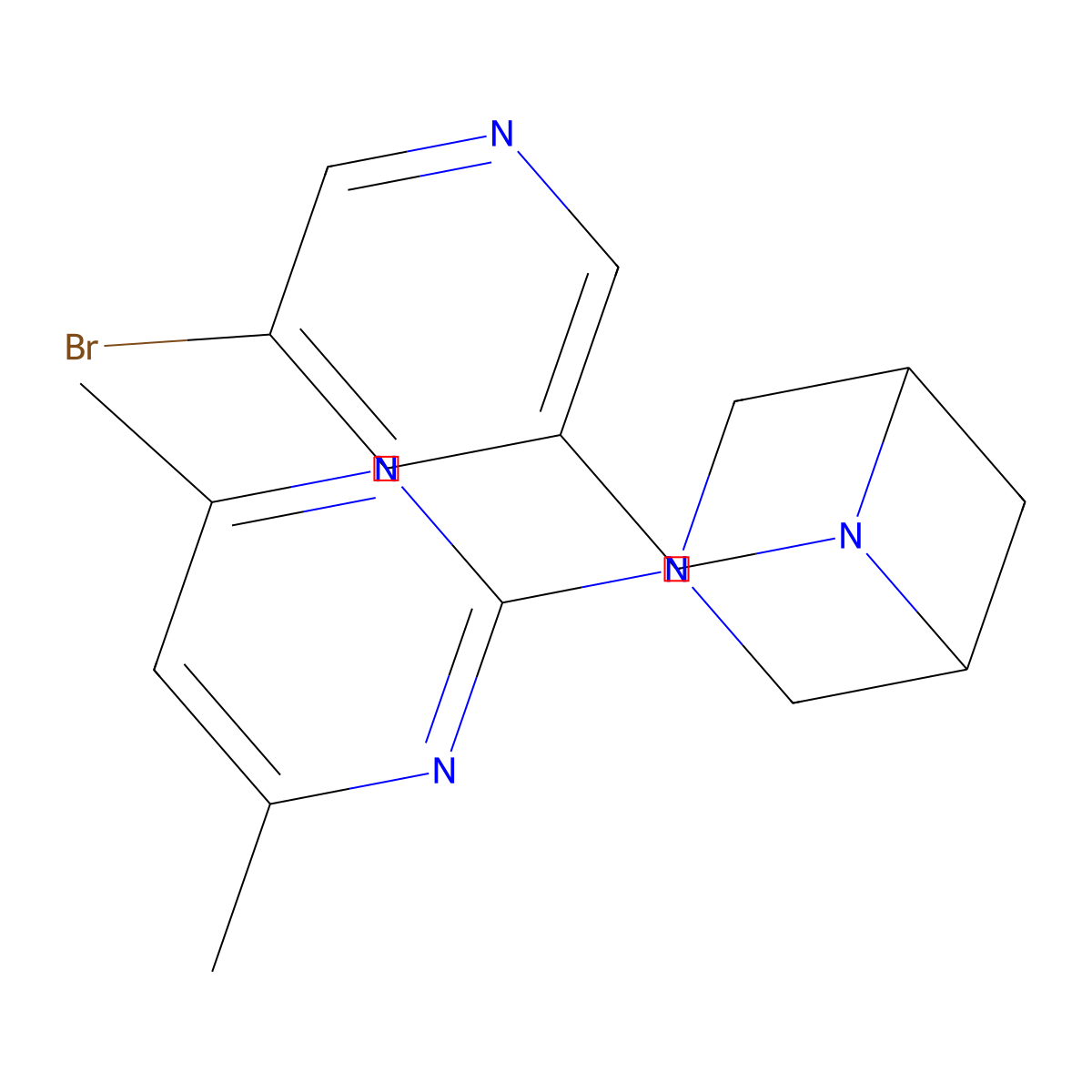 6-[(5-Bromopyridin-3-yl)methyl]-3-(4,6-dimethylpyrimidin-2-yl)-3,6-diazabicyclo[3.1.1]heptane molecular structure, CAS 3054632-27-5