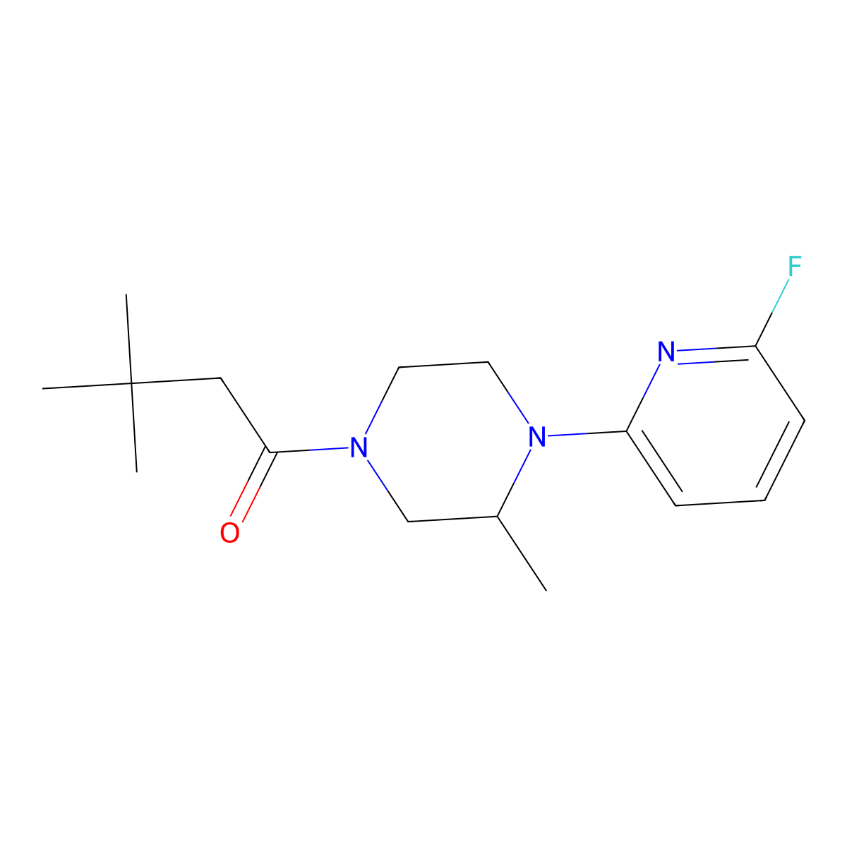 1-{3-[(6-Fluoropyridin-2-yl)(methyl)amino]pyrrolidin-1-yl}-3,3-dimethylbutan-1-one molecular structure, CAS 3054632-31-1