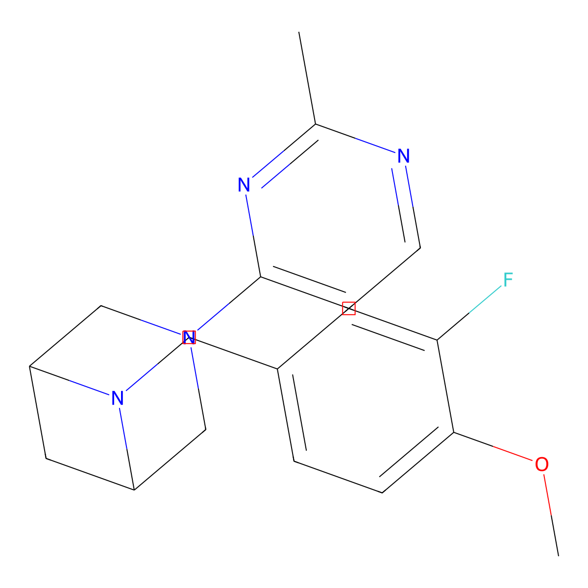 6-[(3-Fluoro-4-methoxyphenyl)methyl]-3-(2-methylpyrimidin-4-yl)-3,6-diazabicyclo[3.1.1]heptane molecular structure, CAS 3054632-51-5