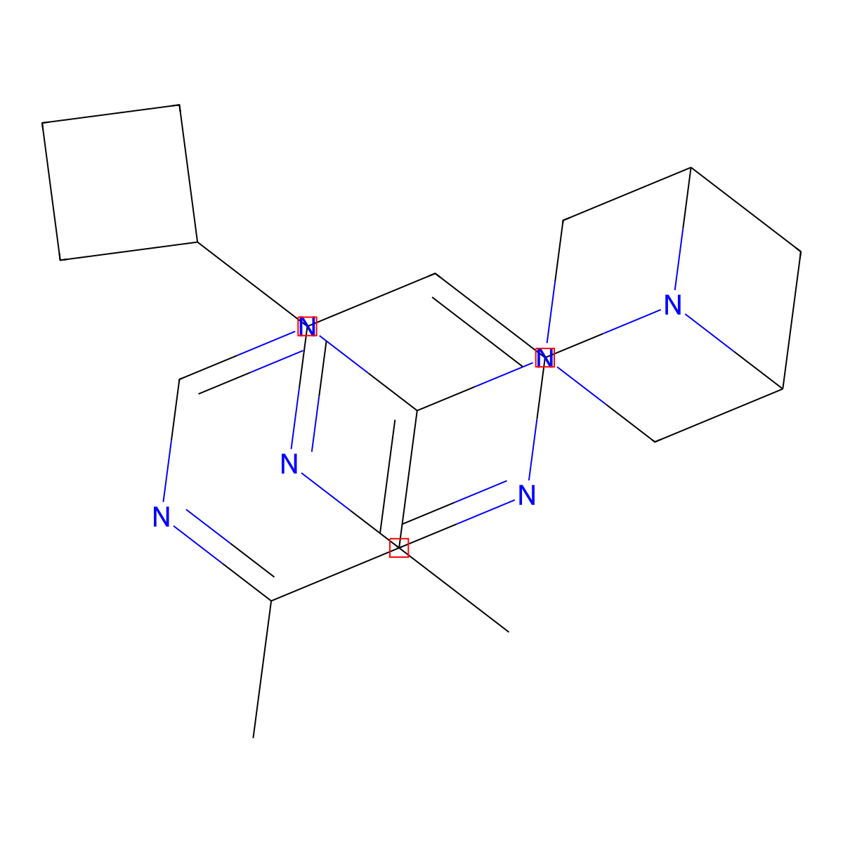 6-(6-Cyclobutylpyrimidin-4-yl)-3-(5,6-dimethylpyrimidin-4-yl)-3,6-diazabicyclo[3.1.1]heptane molecular structure, CAS 3054632-72-0