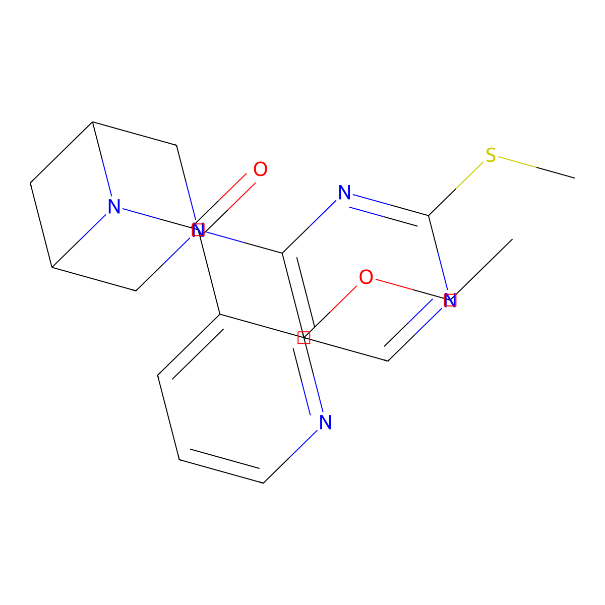 6-(2-Ethoxypyridine-3-carbonyl)-3-[2-(methylsulfanyl)pyrimidin-4-yl]-3,6-diazabicyclo[3.1.1]heptane molecular structure, CAS 3054632-88-8