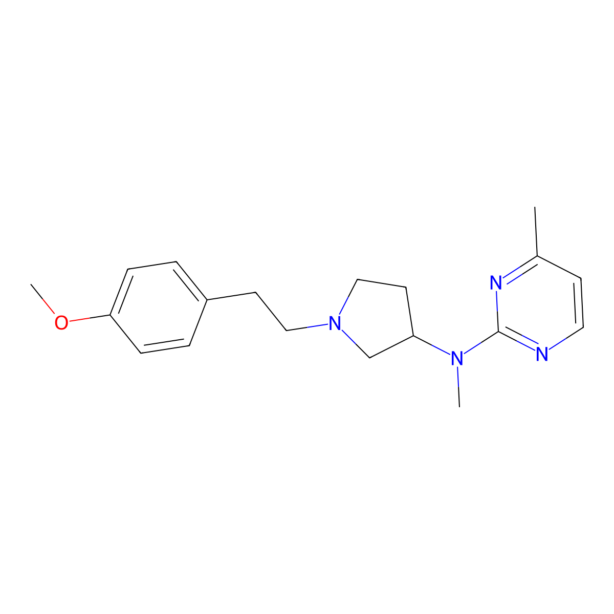 N-{1-[2-(4-methoxyphenyl)ethyl]pyrrolidin-3-yl}-N,4-dimethylpyrimidin-2-amine molecular structure, CAS 3054633-02-9