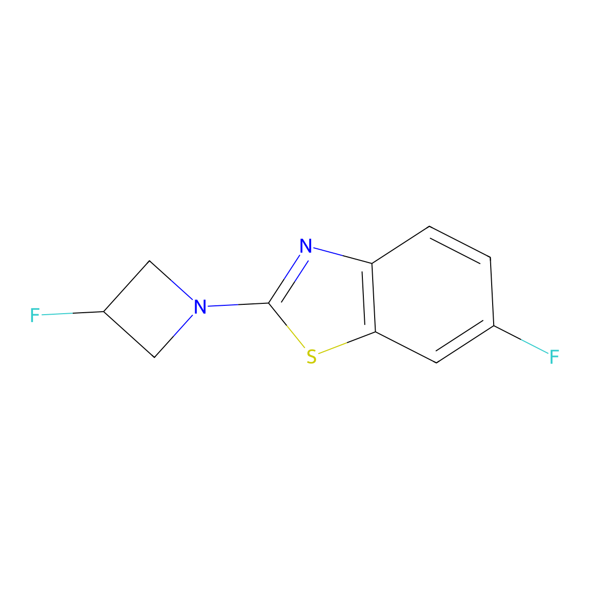6-Fluoro-2-(3-fluoroazetidin-1-yl)-1,3-benzothiazole molecular structure, CAS 3054633-04-1