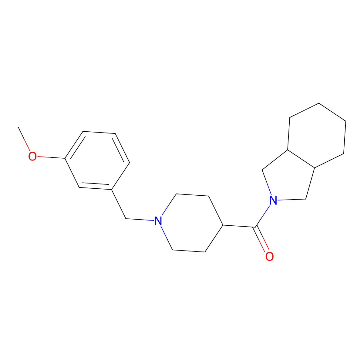 2-{1-[(3-methoxyphenyl)methyl]piperidine-4-carbonyl}-octahydro-1H-isoindole molecular structure, CAS 3054633-08-5