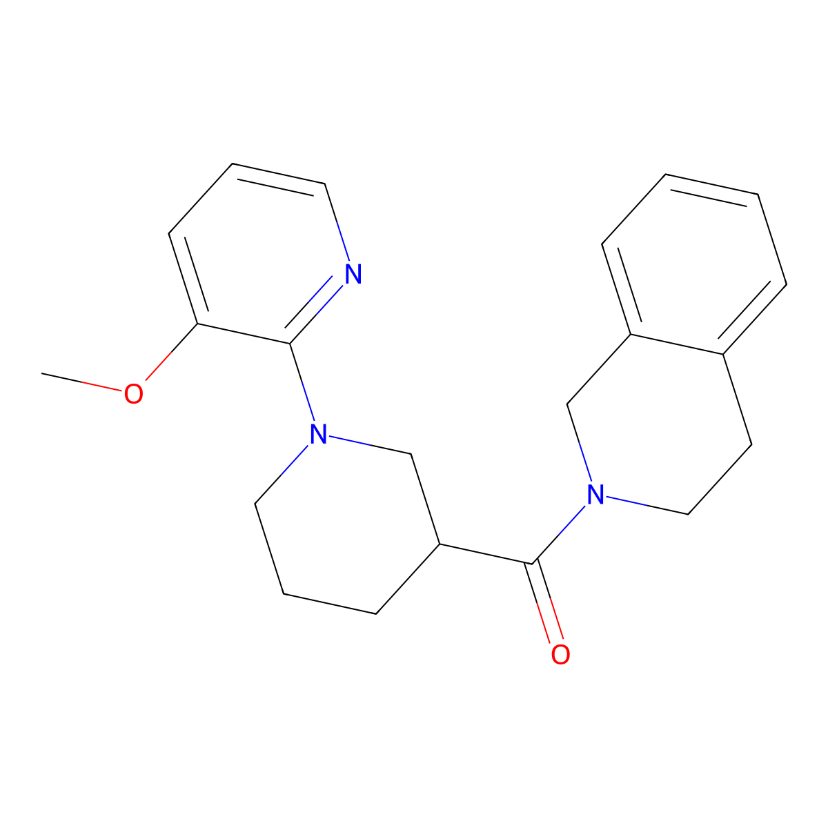 2-[1-(3-Methoxypyridin-2-yl)piperidine-3-carbonyl]-1,2,3,4-tetrahydroisoquinoline molecular structure, CAS 3054633-16-5