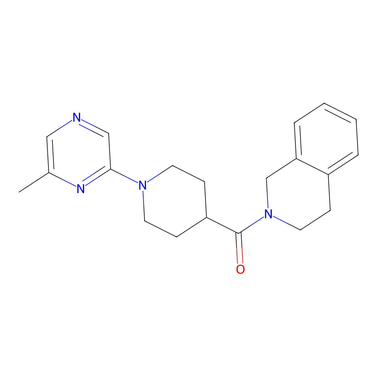 2-[1-(6-Methylpyrazin-2-yl)piperidine-4-carbonyl]-1,2,3,4-tetrahydroisoquinoline molecular structure, CAS 3054633-26-7