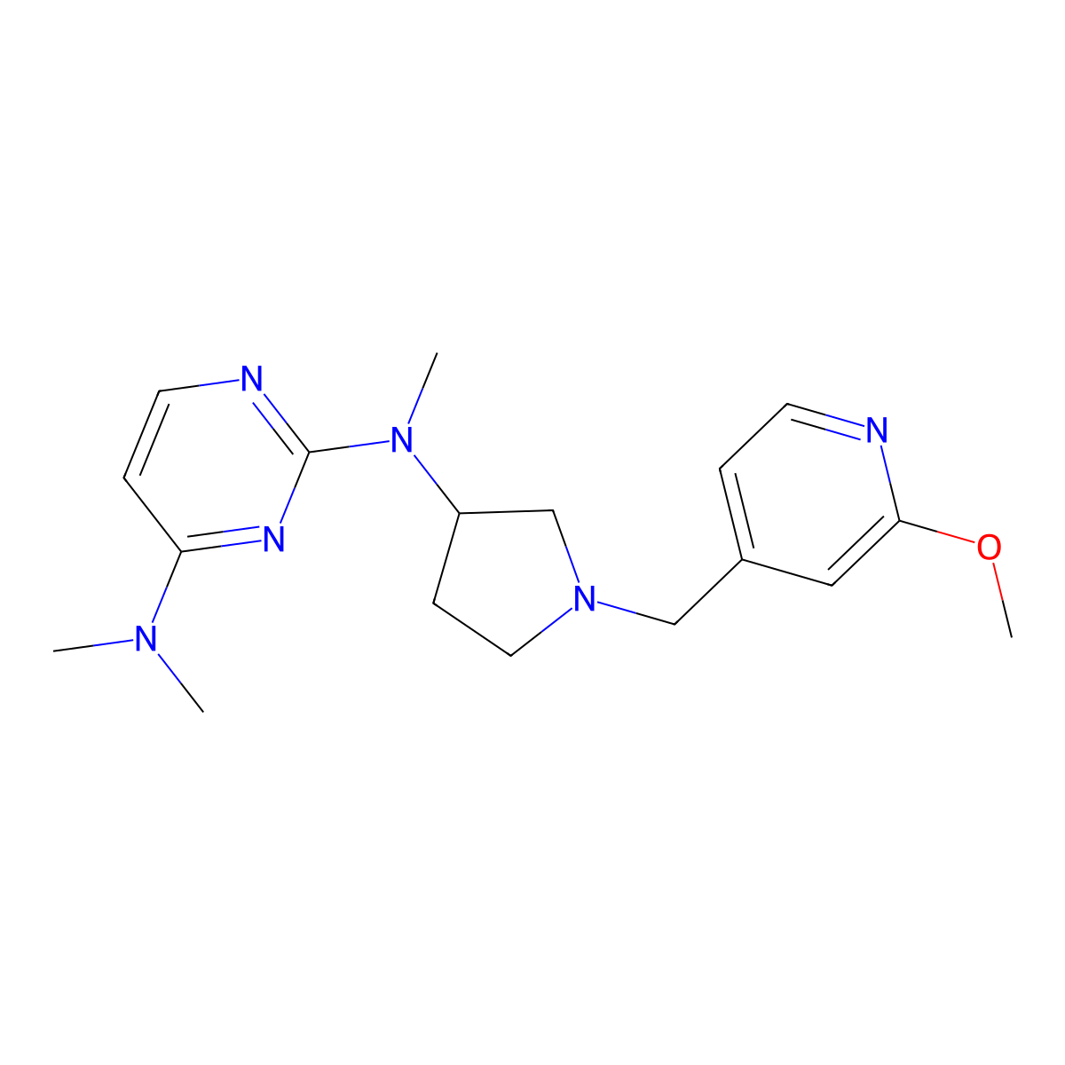 N2-{1-[(2-methoxypyridin-4-yl)methyl]pyrrolidin-3-yl}-N2,N4,N4-trimethylpyrimidine-2,4-diamine molecular structure, CAS 3054633-29-0