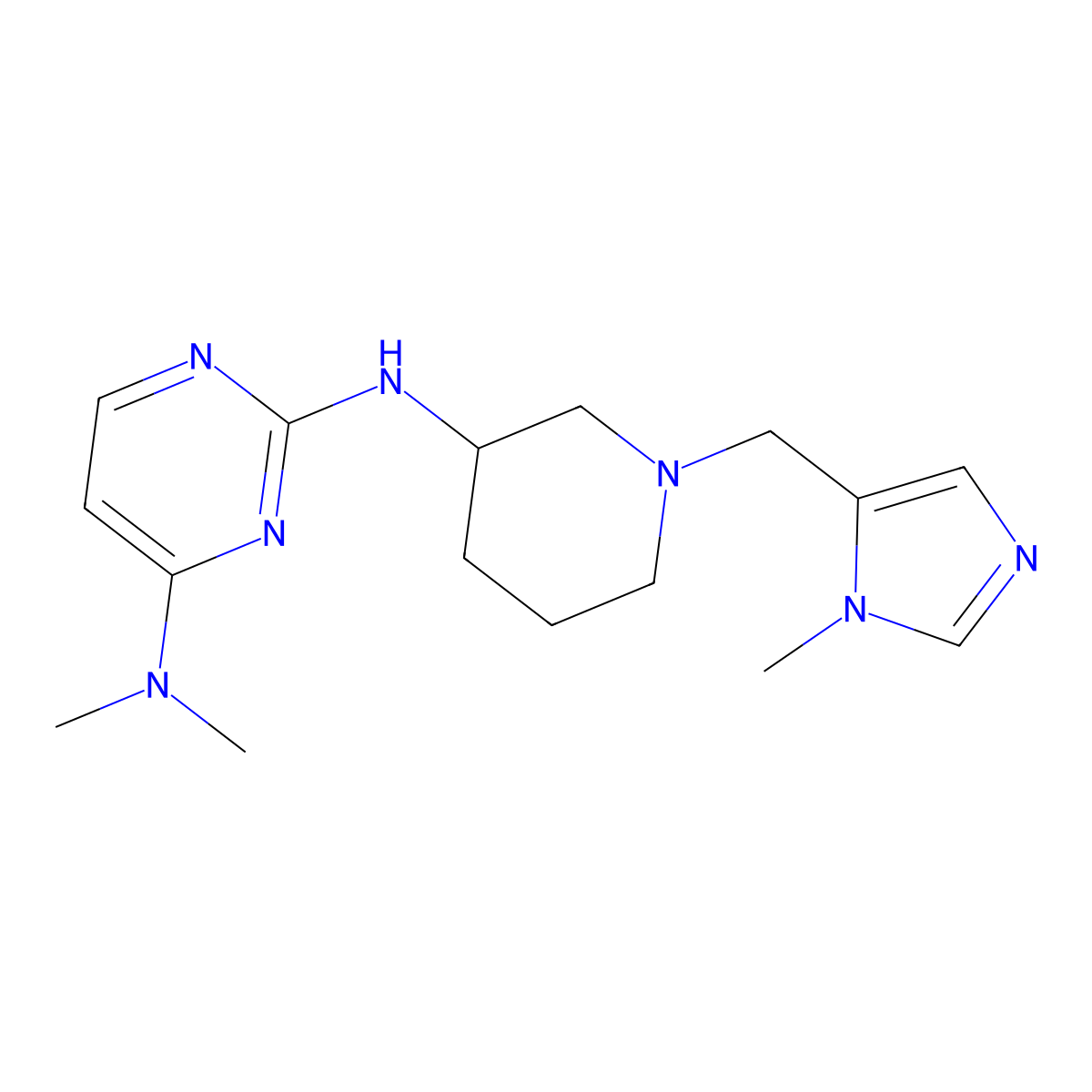 4-N,4-N-dimethyl-2-N-[1-[(3-methylimidazol-4-yl)methyl]piperidin-3-yl]pyrimidine-2,4-diamine molecular structure, CAS 3054633-32-5