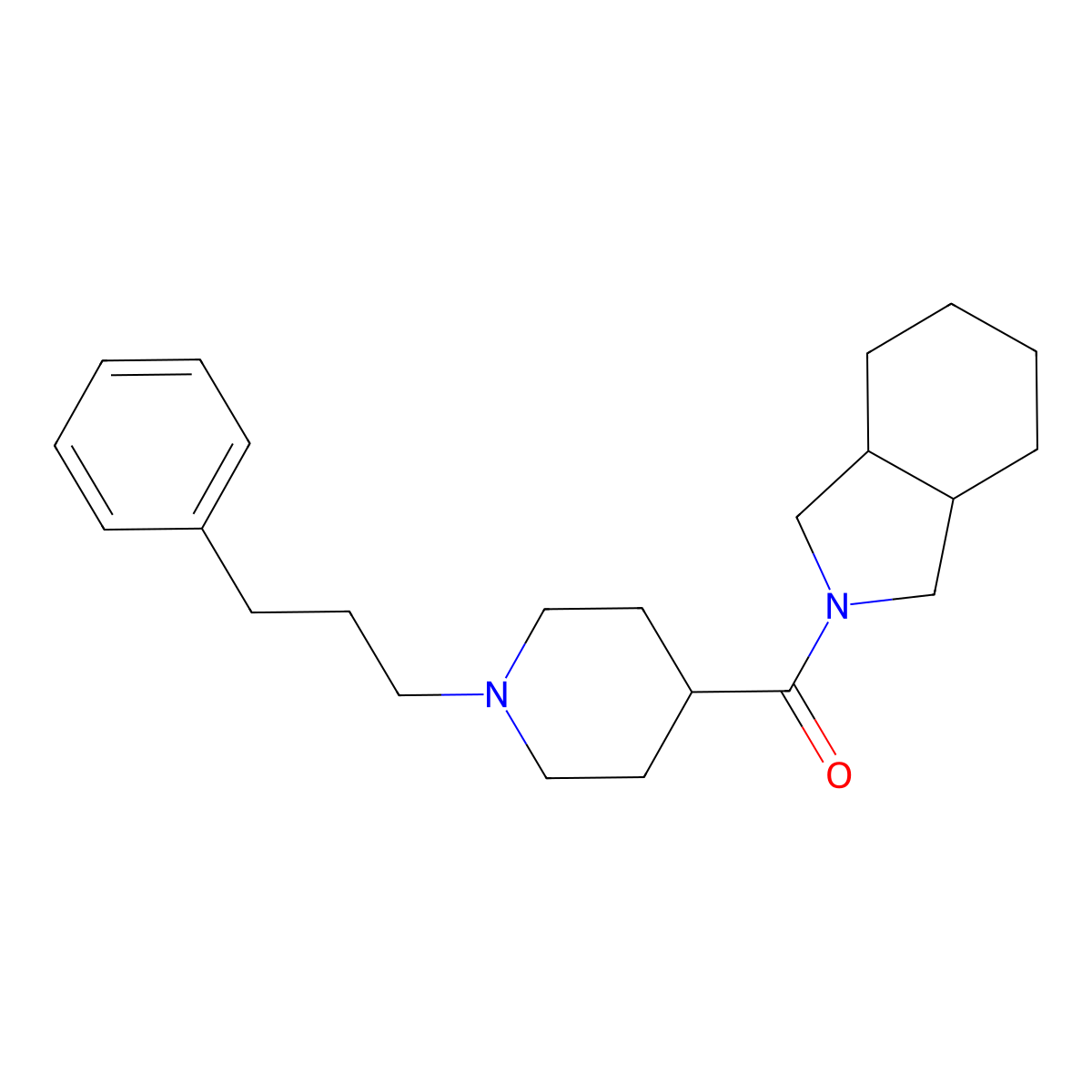 2-[1-(3-phenylpropyl)piperidine-4-carbonyl]-octahydro-1H-isoindole molecular structure, CAS 3054633-51-8