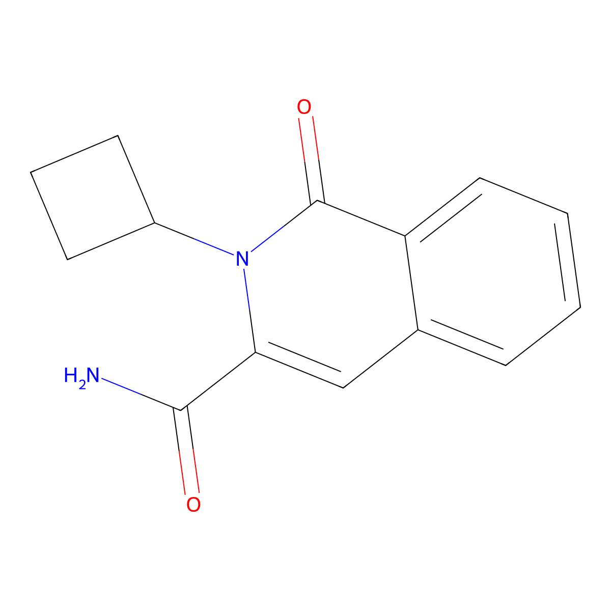 2-Cyclobutyl-1-oxo-1,2-dihydroisoquinoline-3-carboxamide molecular structure, CAS 3054633-58-5