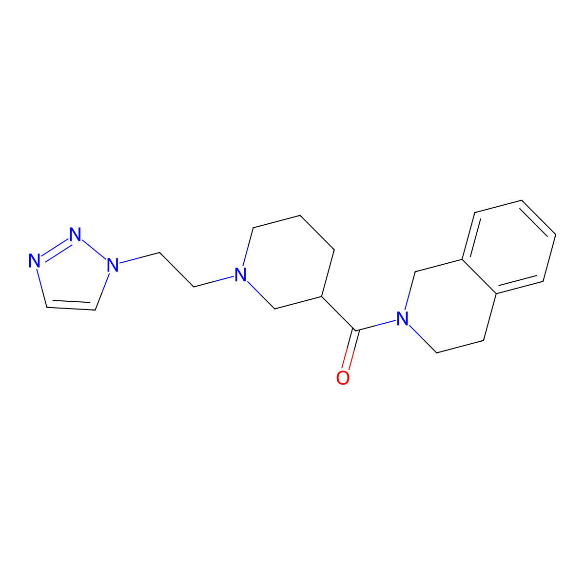 2-{1-[2-(1H-1,2,3-triazol-1-yl)ethyl]piperidine-3-carbonyl}-1,2,3,4-tetrahydroisoquinoline molecular structure, CAS 3054633-60-9