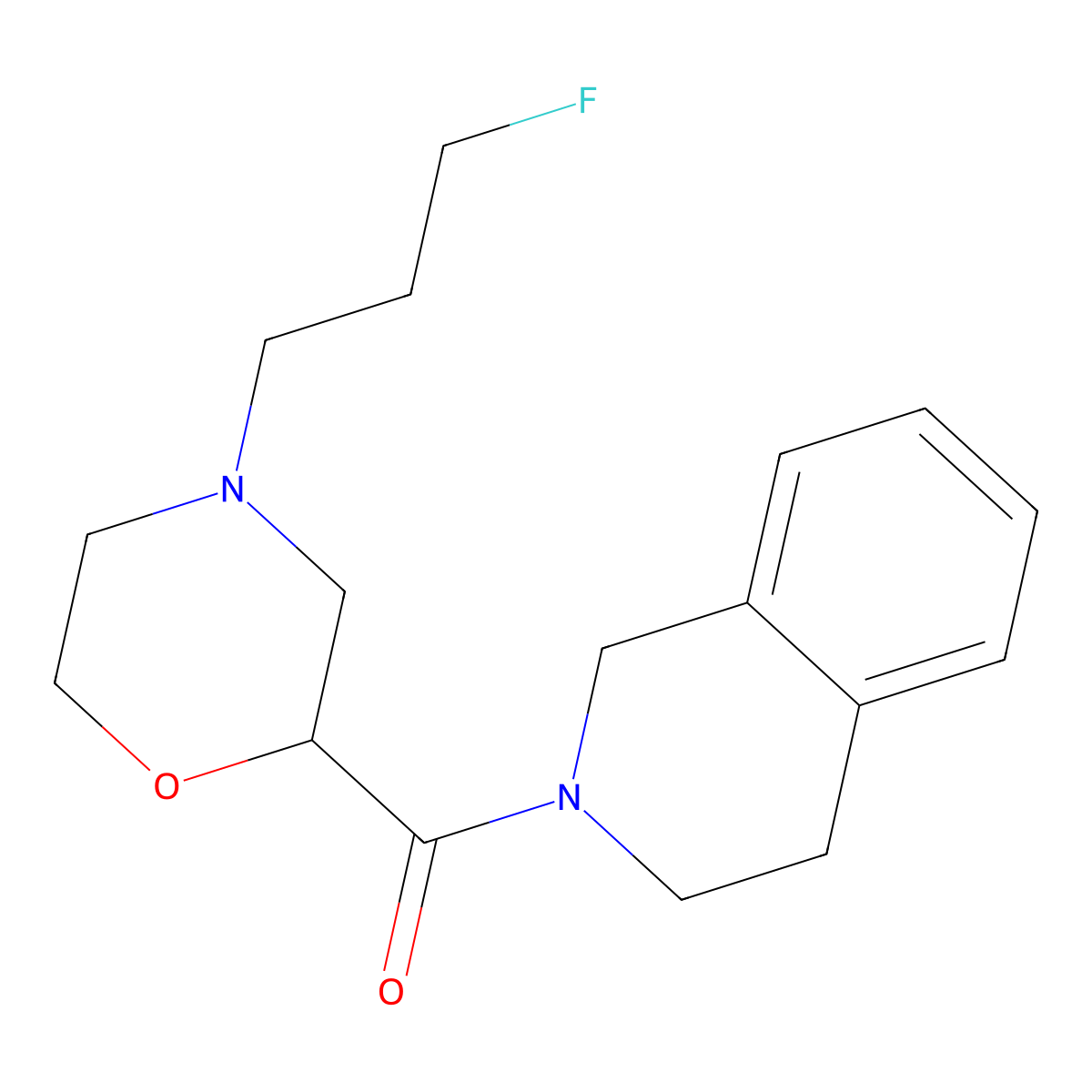 2-[4-(3-Fluoropropyl)morpholine-2-carbonyl]-1,2,3,4-tetrahydroisoquinoline molecular structure, CAS 3054633-64-3