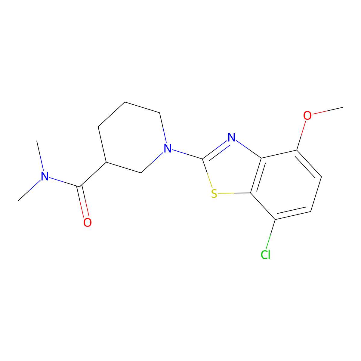 1-(7-chloro-4-methoxy-1,3-benzothiazol-2-yl)-N,N-dimethylpiperidine-3-carboxamide molecular structure, CAS 3054633-71-2