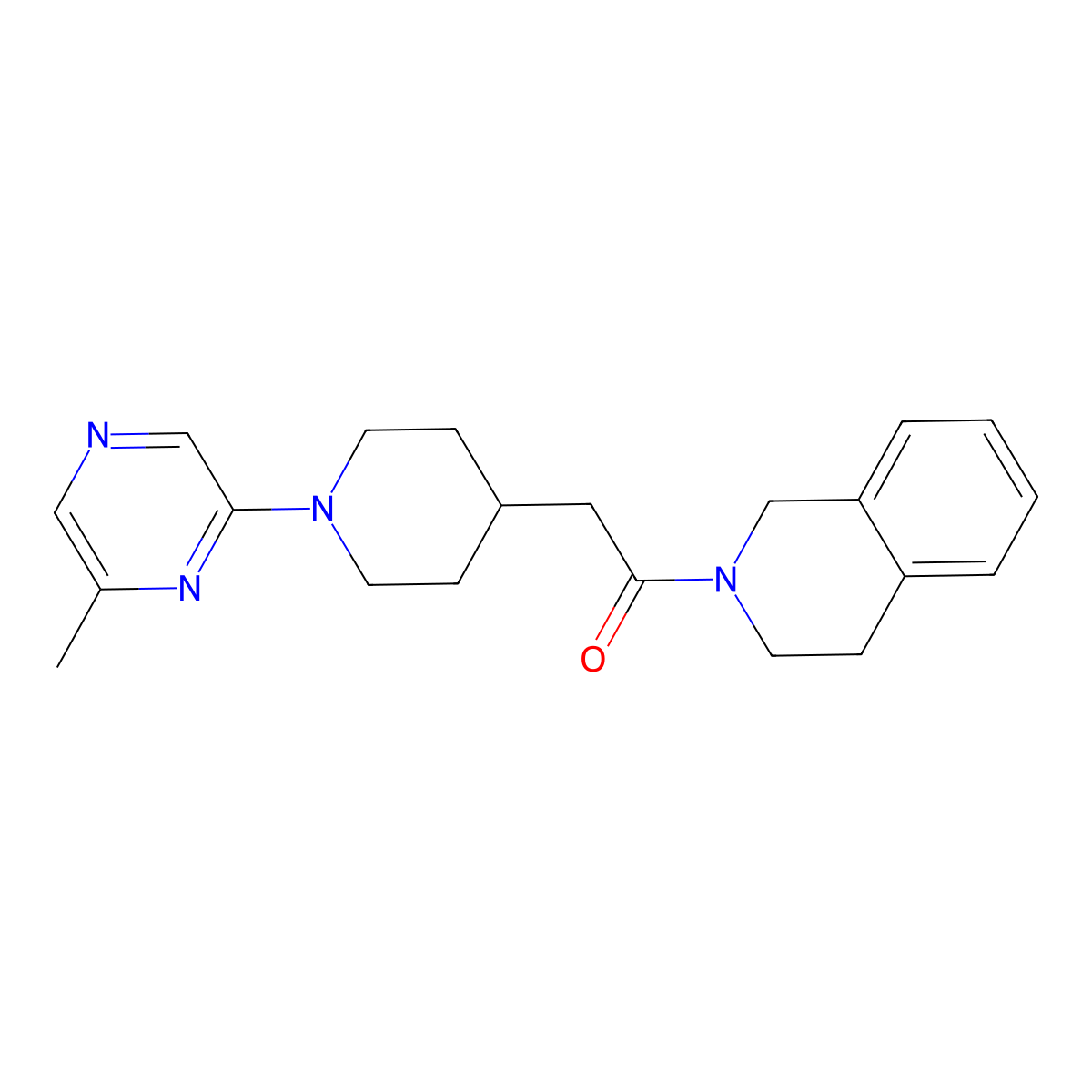 2-[1-(6-Methylpyrazin-2-yl)piperidin-4-yl]-1-(1,2,3,4-tetrahydroisoquinolin-2-yl)ethan-1-one molecular structure, CAS 3054633-92-7