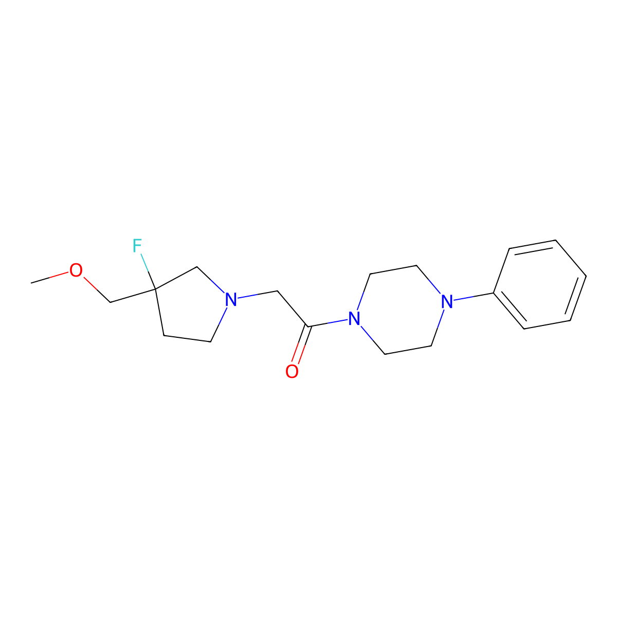 5-Cyclopropyl-3-{[3-fluoro-3-(methoxymethyl)pyrrolidin-1-yl]methyl}-1,2-oxazole molecular structure, CAS 3054633-95-0