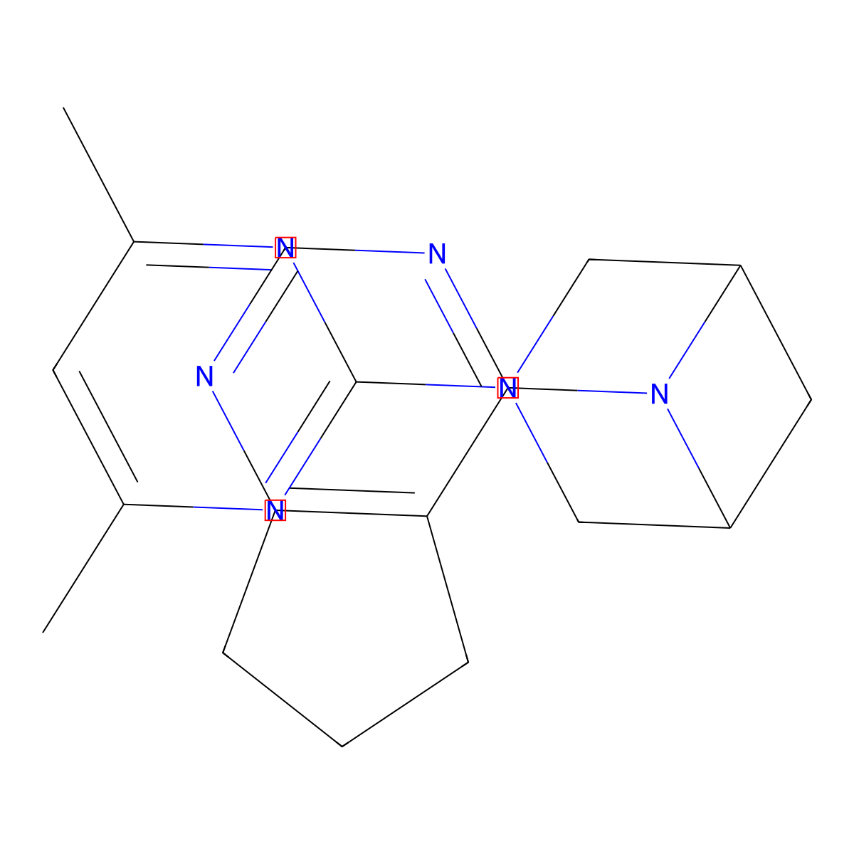 6-{5H,6H,7H-cyclopenta[d]pyrimidin-4-yl}-3-(4,6-dimethylpyrimidin-2-yl)-3,6-diazabicyclo[3.1.1]heptane molecular structure, CAS 3054634-00-0