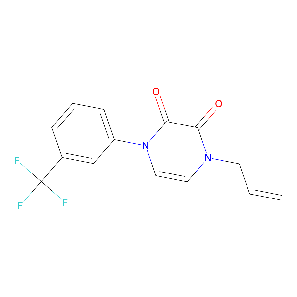 1-(Prop-2-en-1-yl)-4-[3-(trifluoromethyl)phenyl]-1,2,3,4-tetrahydropyrazine-2,3-dione molecular structure, CAS 3054634-02-2