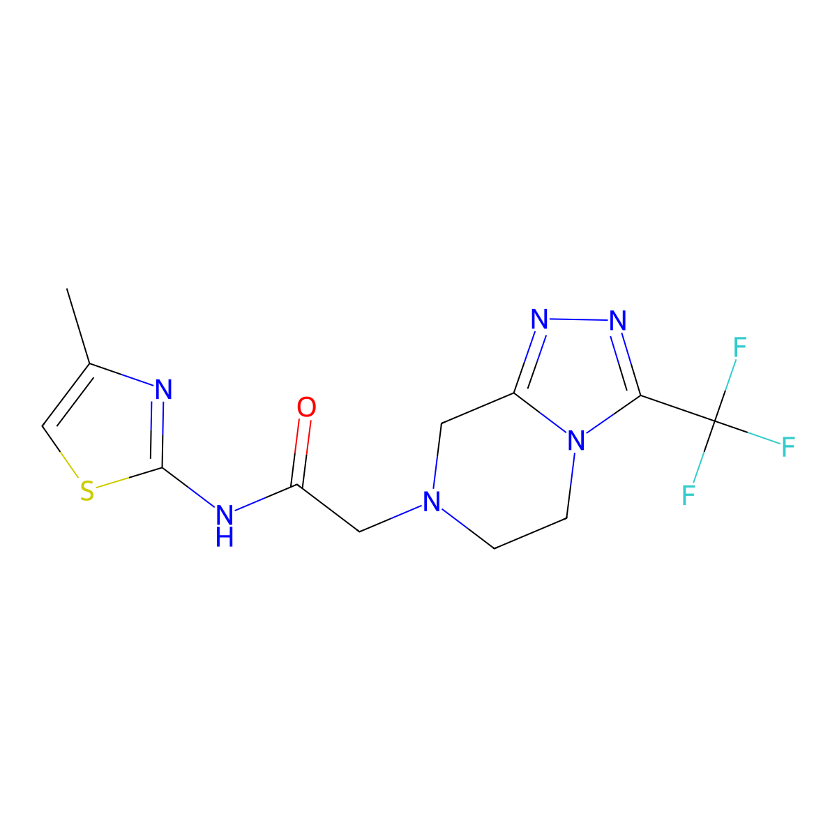 N-(4-methyl-1,3-thiazol-2-yl)-2-[3-(trifluoromethyl)-5H,6H,7H,8H-[1,2,4]triazolo[4,3-a]pyrazin-7-yl]acetamide molecular structure, CAS 3054634-06-6