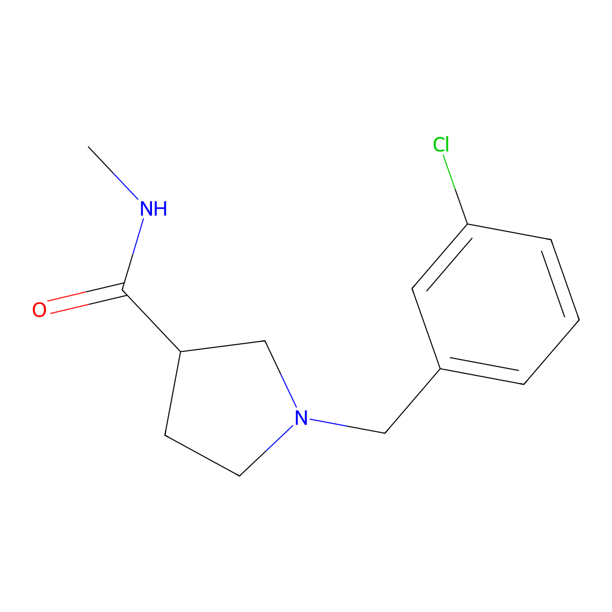 1-[(3-chlorophenyl)methyl]-N-methylpyrrolidine-3-carboxamide molecular structure, CAS 3054634-10-2