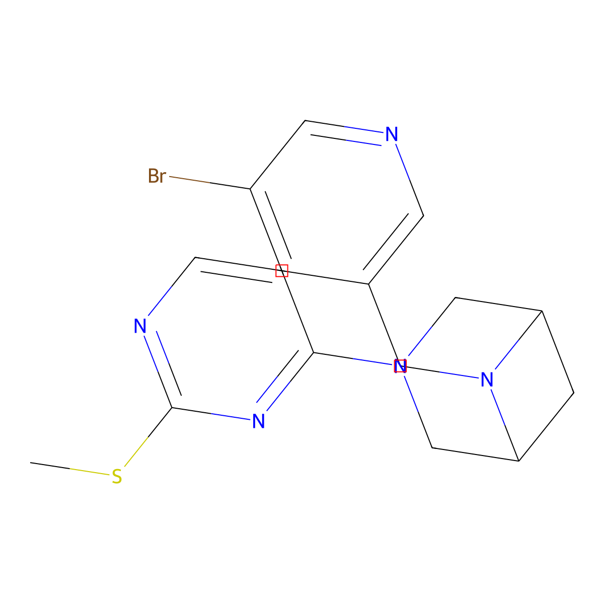6-[(5-Bromopyridin-3-yl)methyl]-3-(2-methylsulfanylpyrimidin-4-yl)-3,6-diazabicyclo[3.1.1]heptane molecular structure, CAS 3054634-13-5
