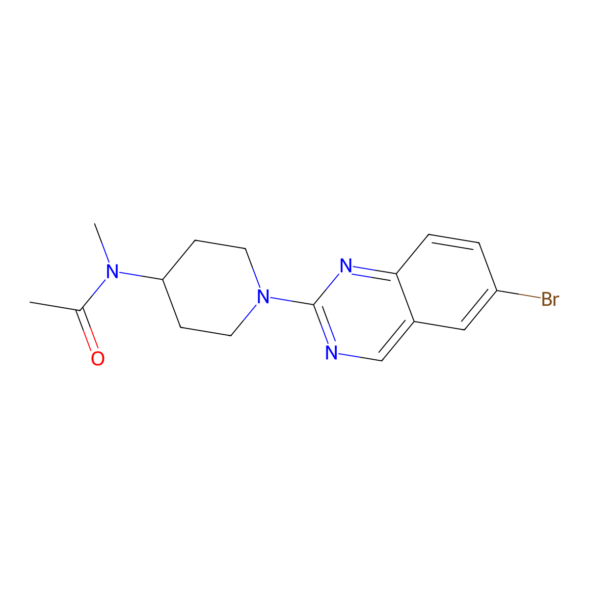N-[1-(6-bromoquinazolin-2-yl)piperidin-4-yl]-N-methylacetamide molecular structure, CAS 3054634-43-1