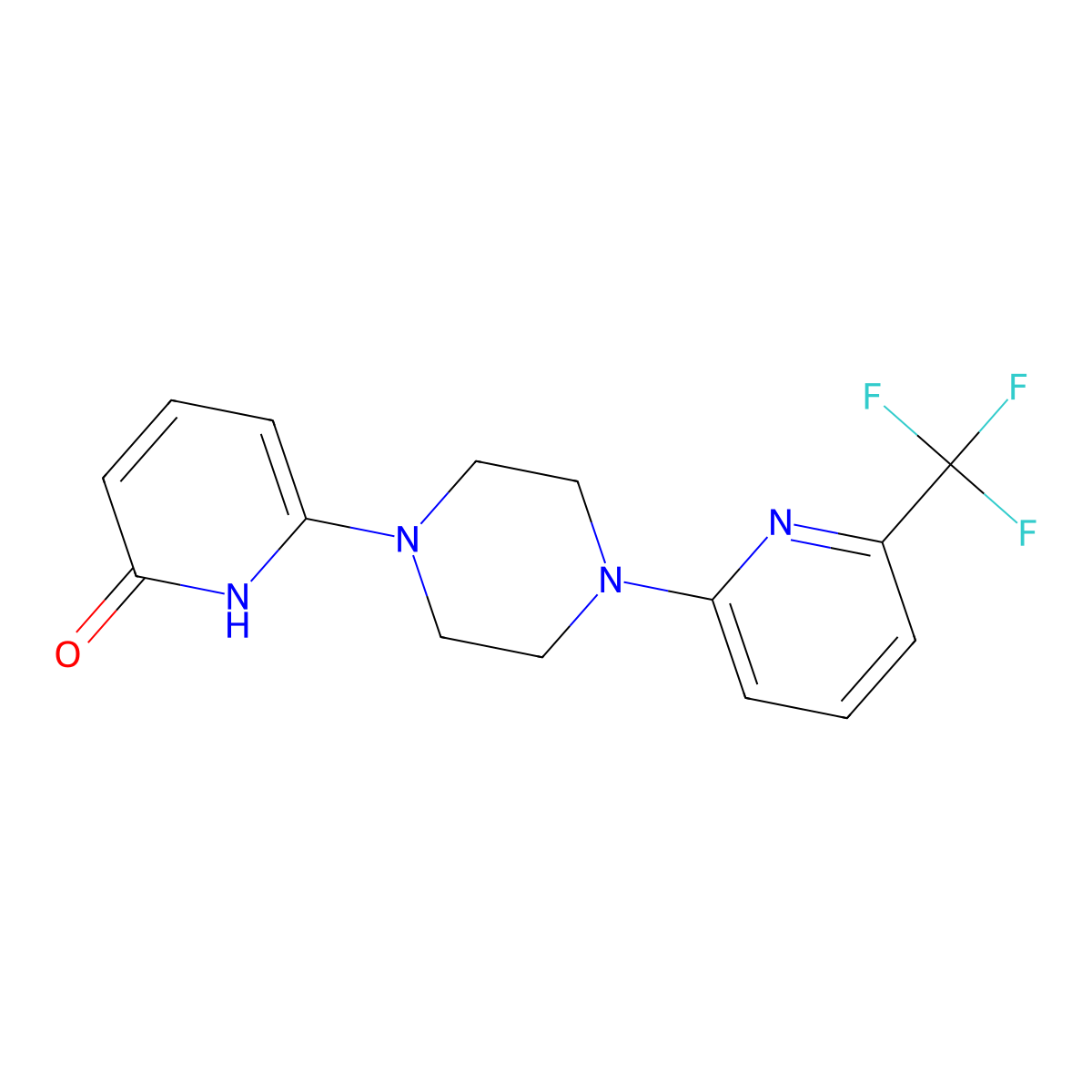 6-{4-[6-(Trifluoromethyl)pyridin-2-yl]piperazin-1-yl}-1,2-dihydropyridin-2-one molecular structure, CAS 3054634-51-1
