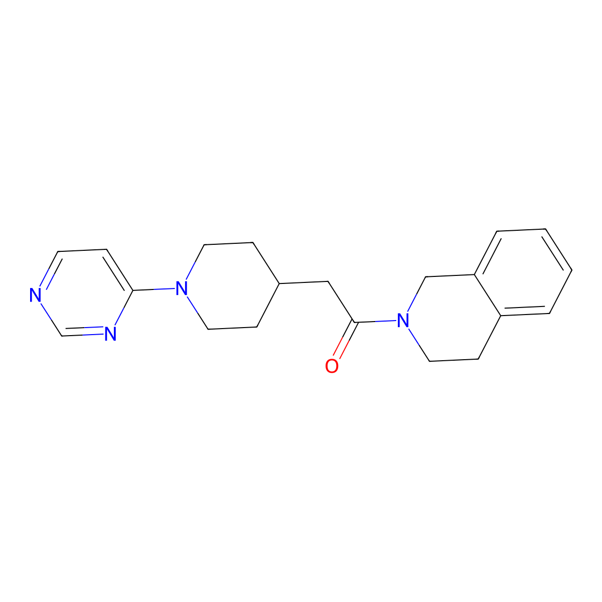 2-[1-(Pyrimidin-4-yl)piperidin-4-yl]-1-(1,2,3,4-tetrahydroisoquinolin-2-yl)ethan-1-one molecular structure, CAS 3054634-52-2