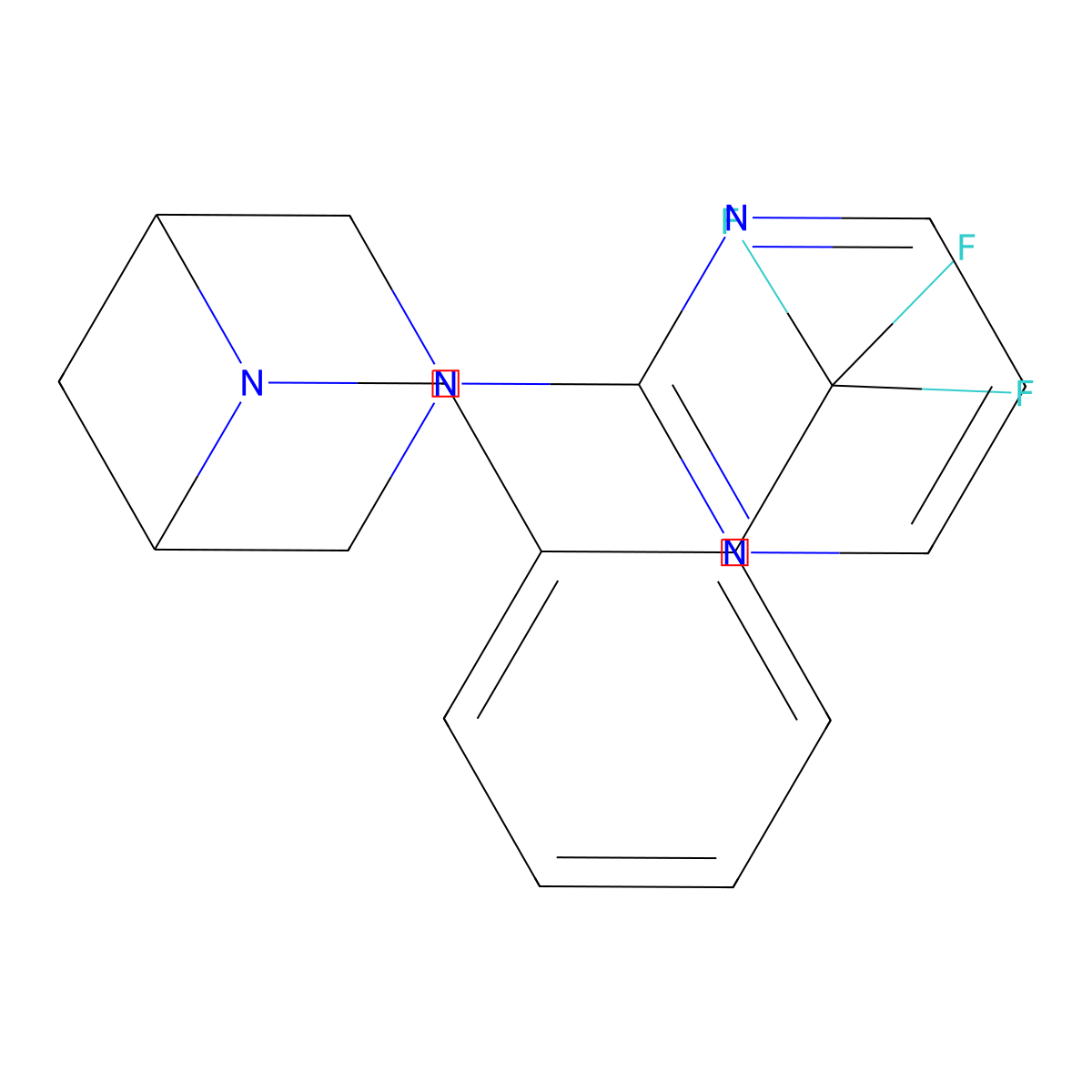 3-(Pyrimidin-2-yl)-6-{[2-(trifluoromethyl)phenyl]methyl}-3,6-diazabicyclo[3.1.1]heptane molecular structure, CAS 3054634-80-6