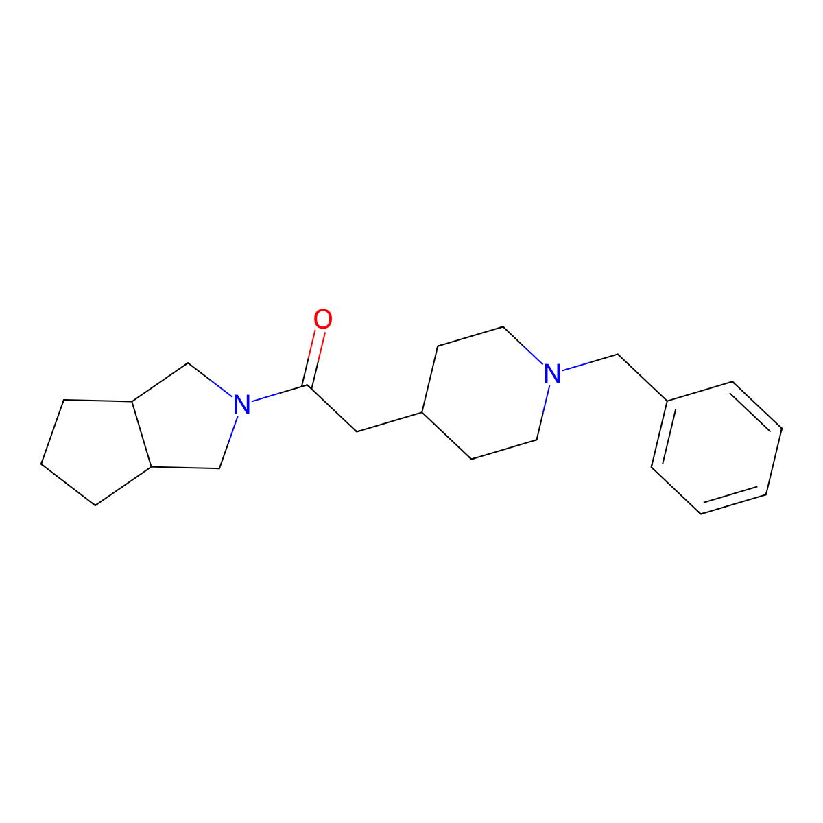 2-(1-Benzylpiperidin-4-yl)-1-{octahydrocyclopenta[c]pyrrol-2-yl}ethan-1-one molecular structure, CAS 3054634-86-2