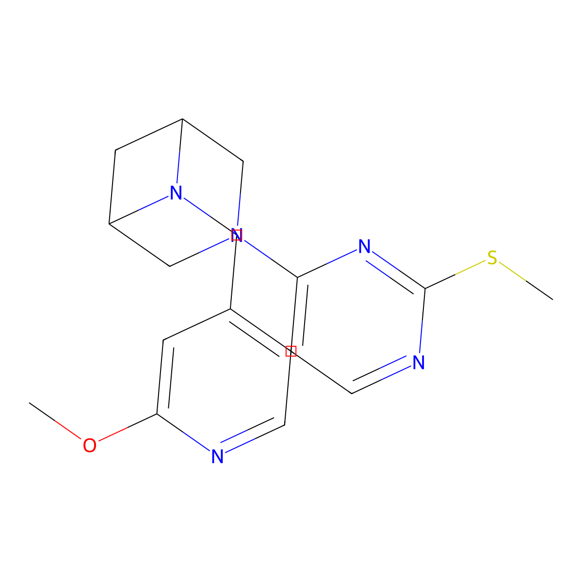 6-[(2-Methoxypyridin-4-yl)methyl]-3-[2-(methylsulfanyl)pyrimidin-4-yl]-3,6-diazabicyclo[3.1.1]heptane molecular structure, CAS 3054634-99-7