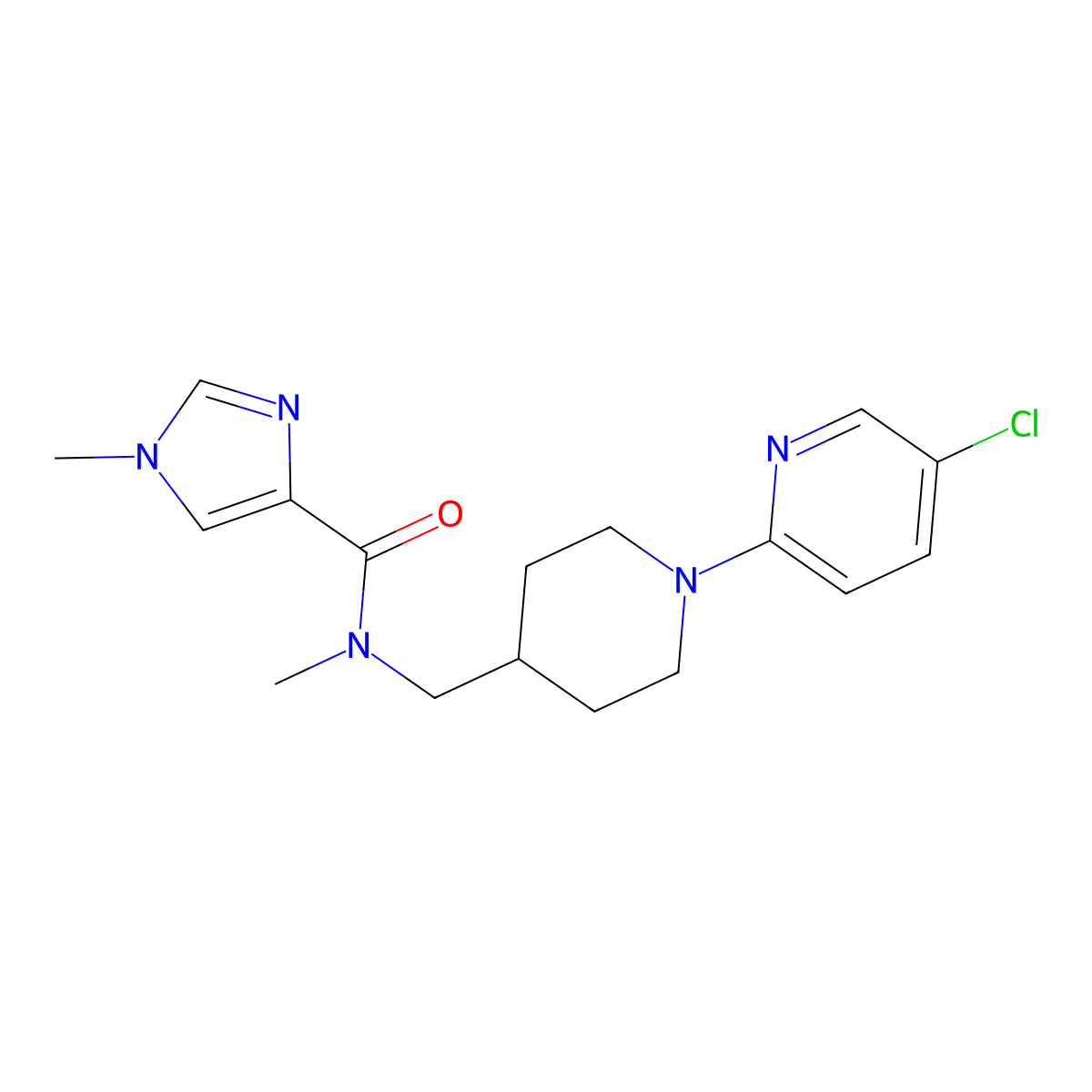 N-{[1-(5-chloropyridin-2-yl)piperidin-4-yl]methyl}-N,1-dimethyl-1H-imidazole-4-carboxamide molecular structure, CAS 3054635-07-0