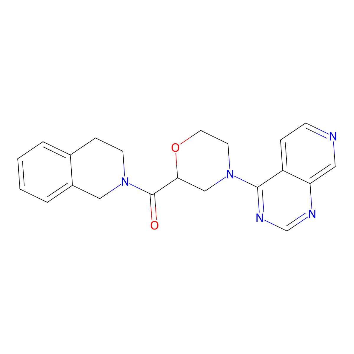 2-(4-{Pyrido[3,4-d]pyrimidin-4-yl}morpholine-2-carbonyl)-1,2,3,4-tetrahydroisoquinoline molecular structure, CAS 3054635-16-1